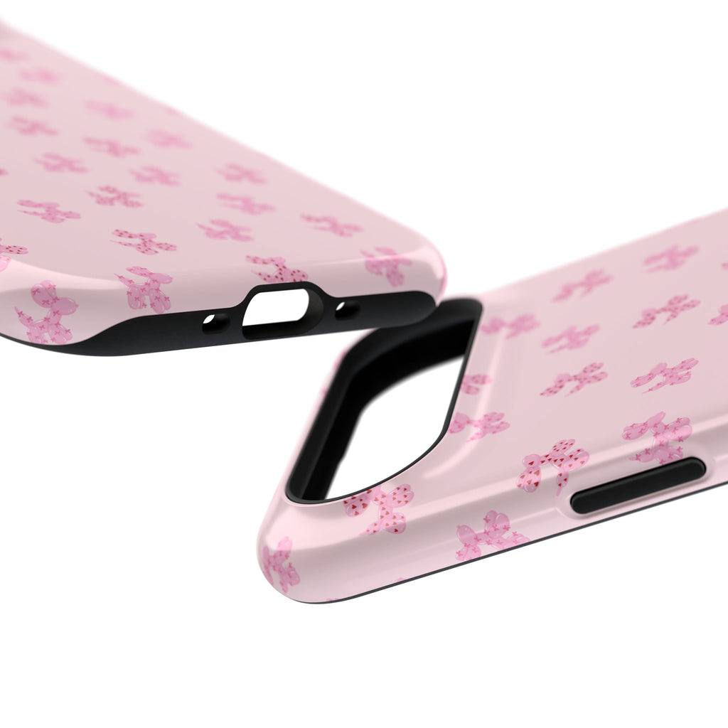 Pink Dog Bow's Cute Pattern Impact-Resistant Phone Case