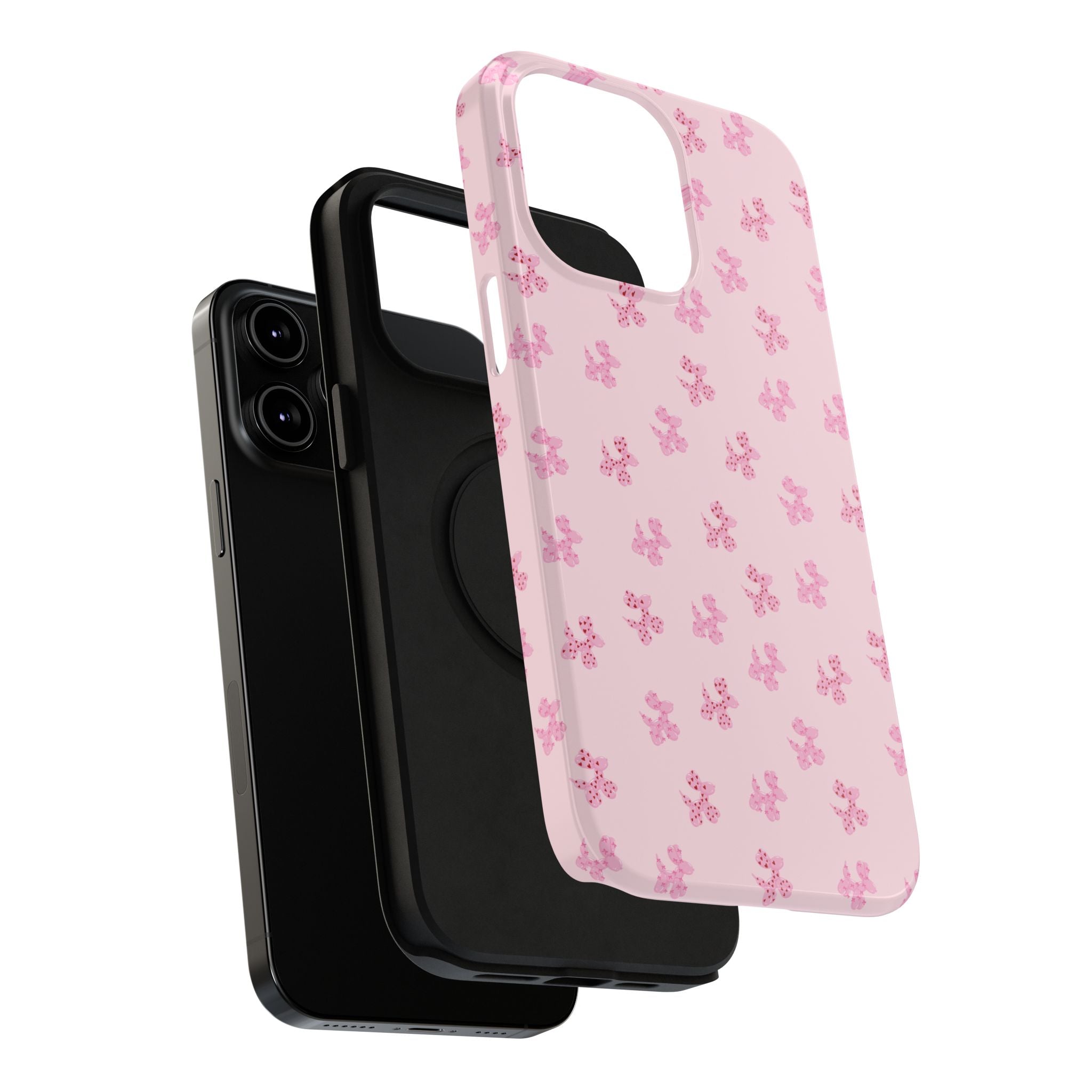 Pink Dog Bow's Cute Pattern Impact-Resistant Phone Case