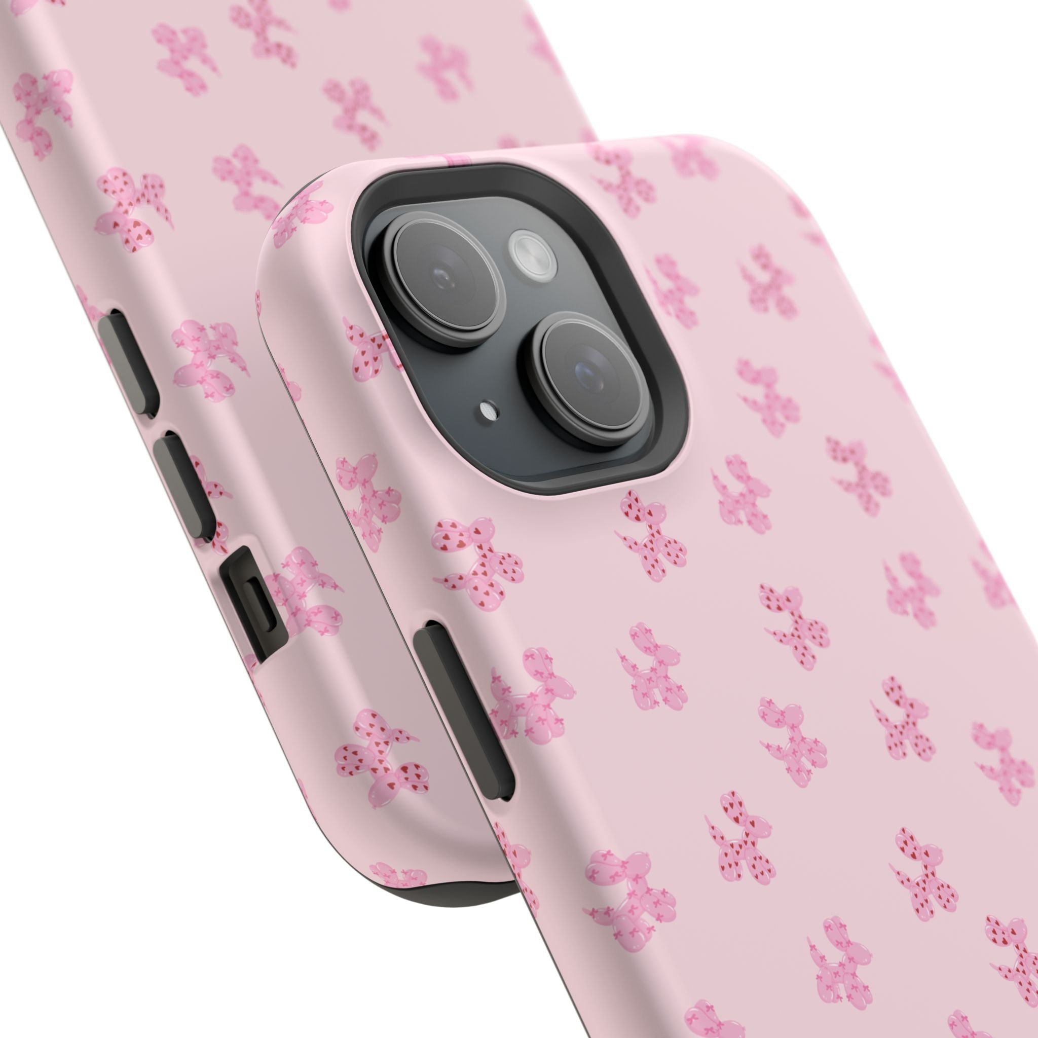 Pink Dog Bow's Cute Pattern Impact-Resistant Phone Case