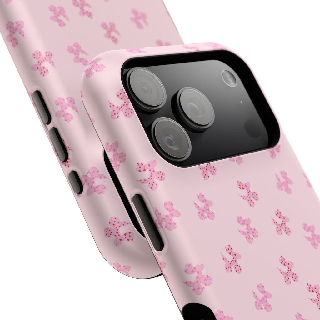 Pink Dog Bow's Cute Pattern Impact-Resistant Phone Case