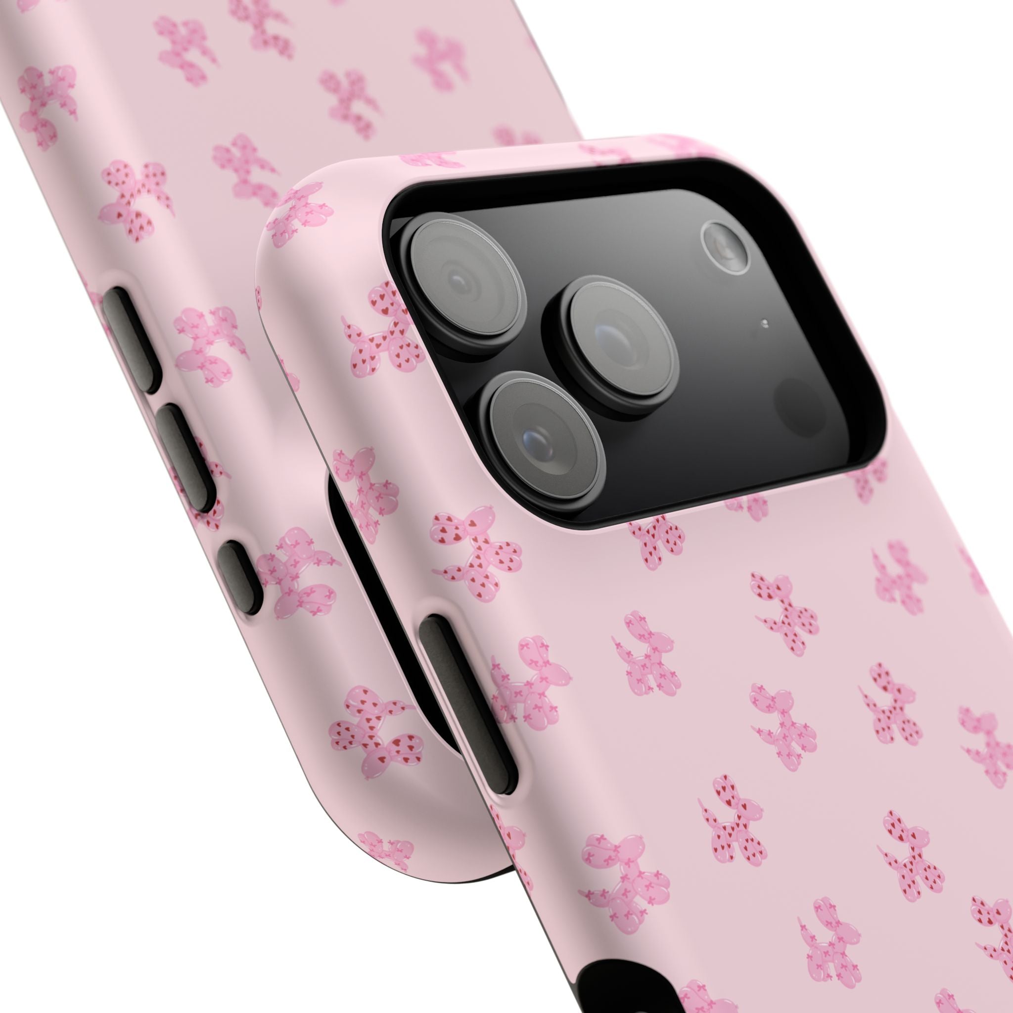 Pink Dog Bow's Cute Pattern Impact-Resistant Phone Case