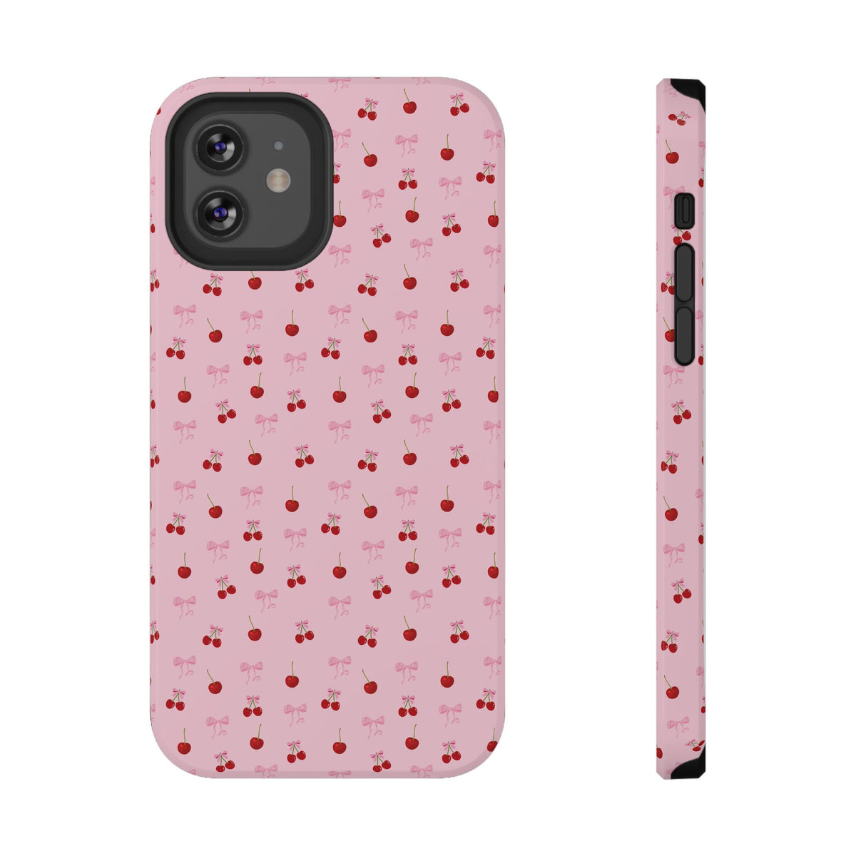 Cherry-Bow Pattern Impact-Resistant Phone Case