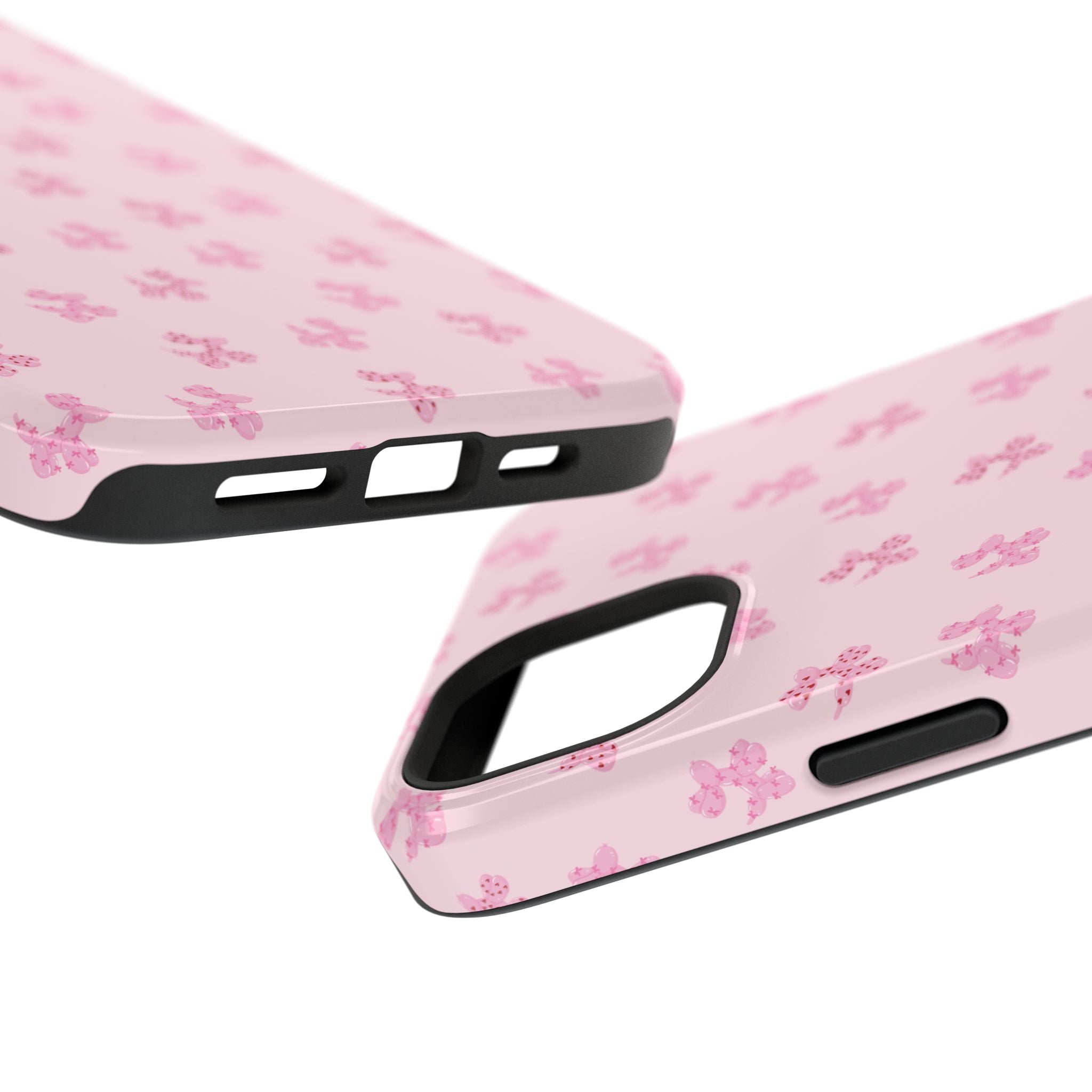 Pink Dog Bow's Cute Pattern Impact-Resistant Phone Case