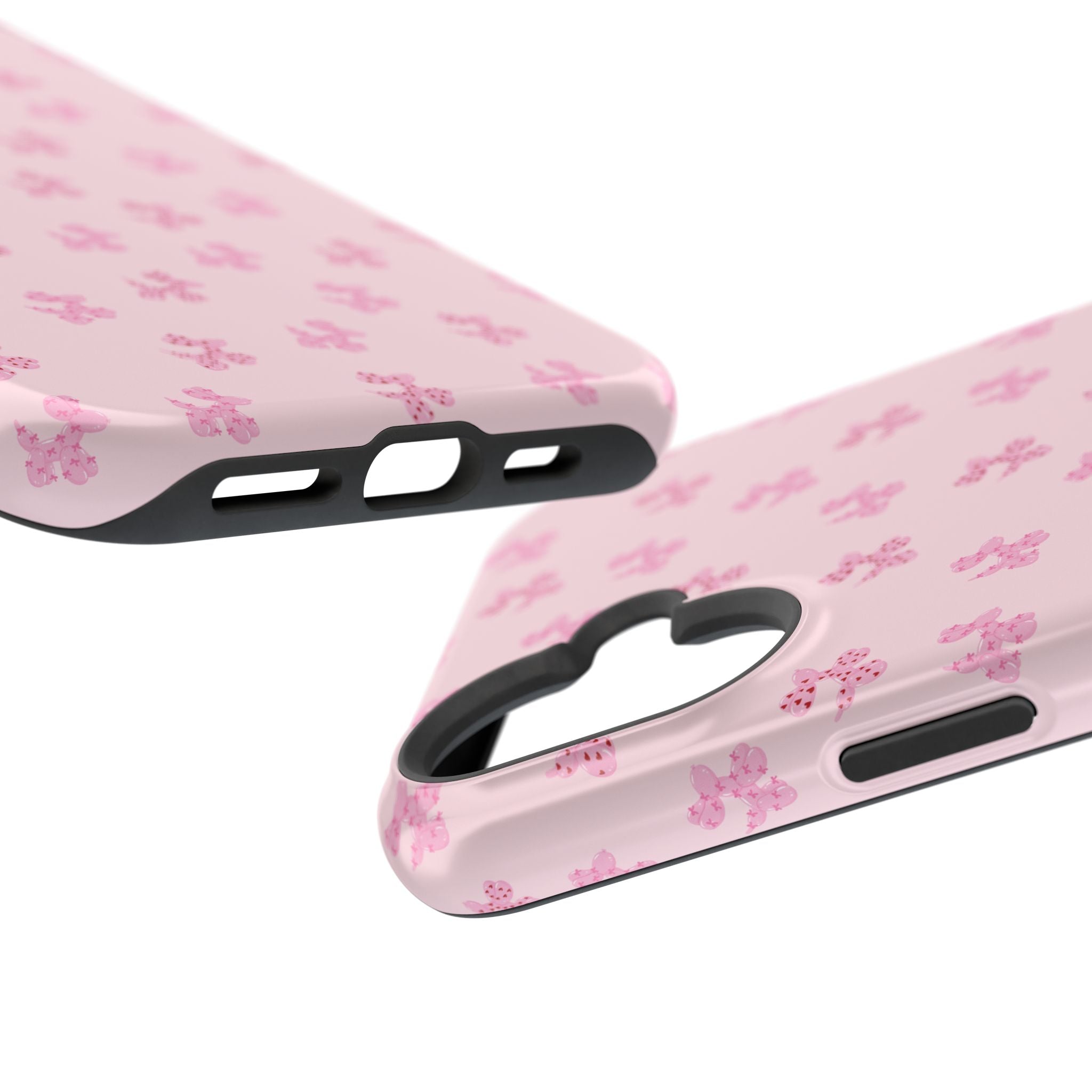 Pink Dog Bow's Cute Pattern Impact-Resistant Phone Case