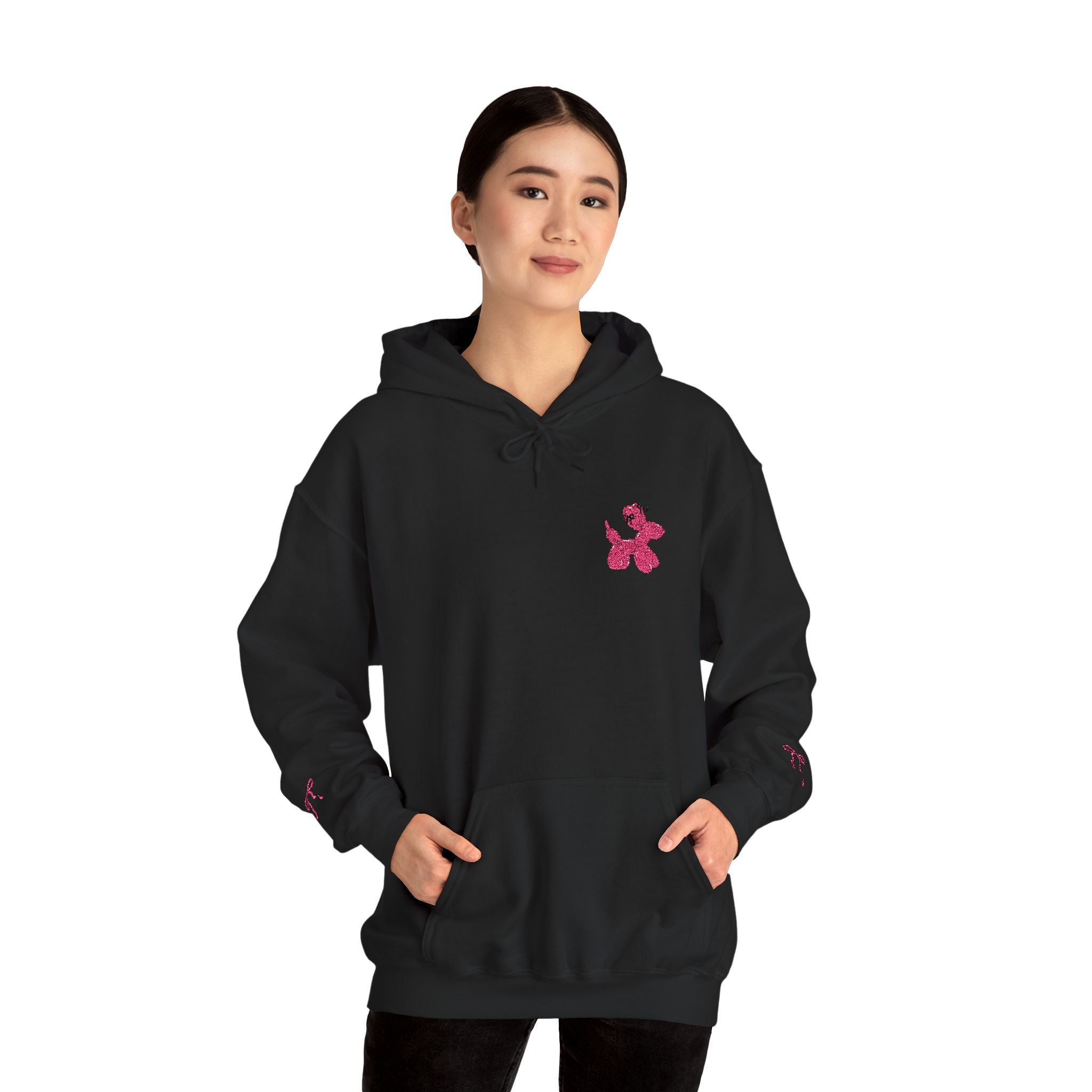 Matching Black Hoodie Cute Balloon Dog & Bow's