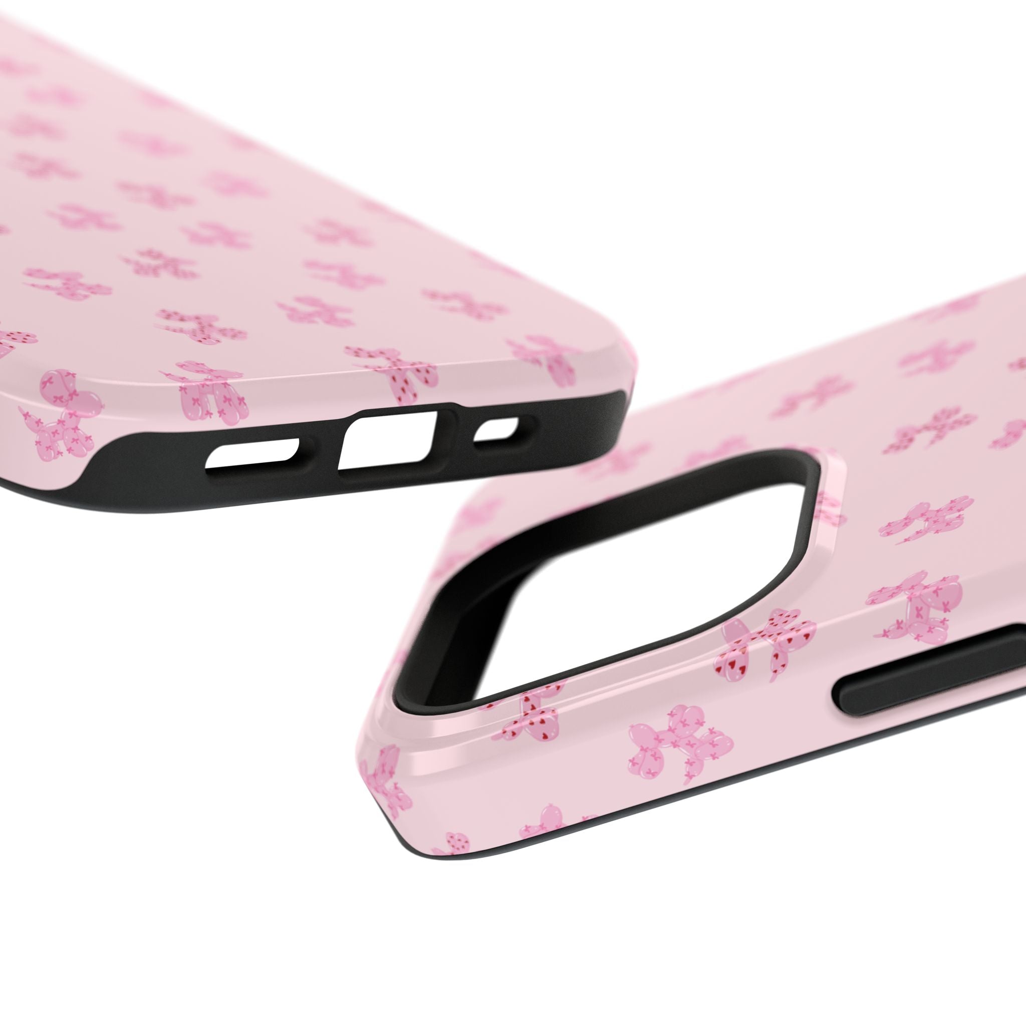 Pink Dog Bow's Cute Pattern Impact-Resistant Phone Case