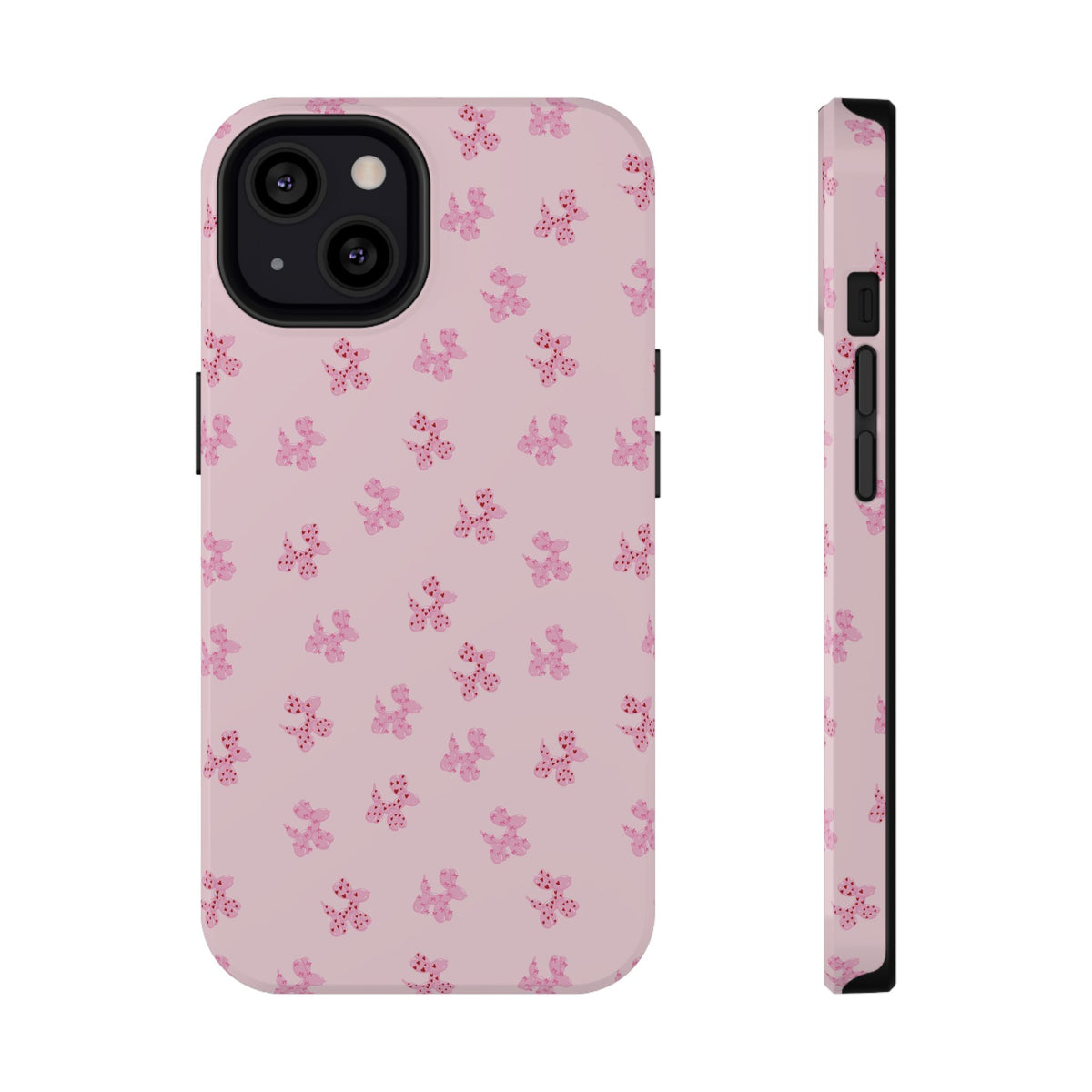 Pink Dog Bow's Cute Pattern Impact-Resistant Phone Case