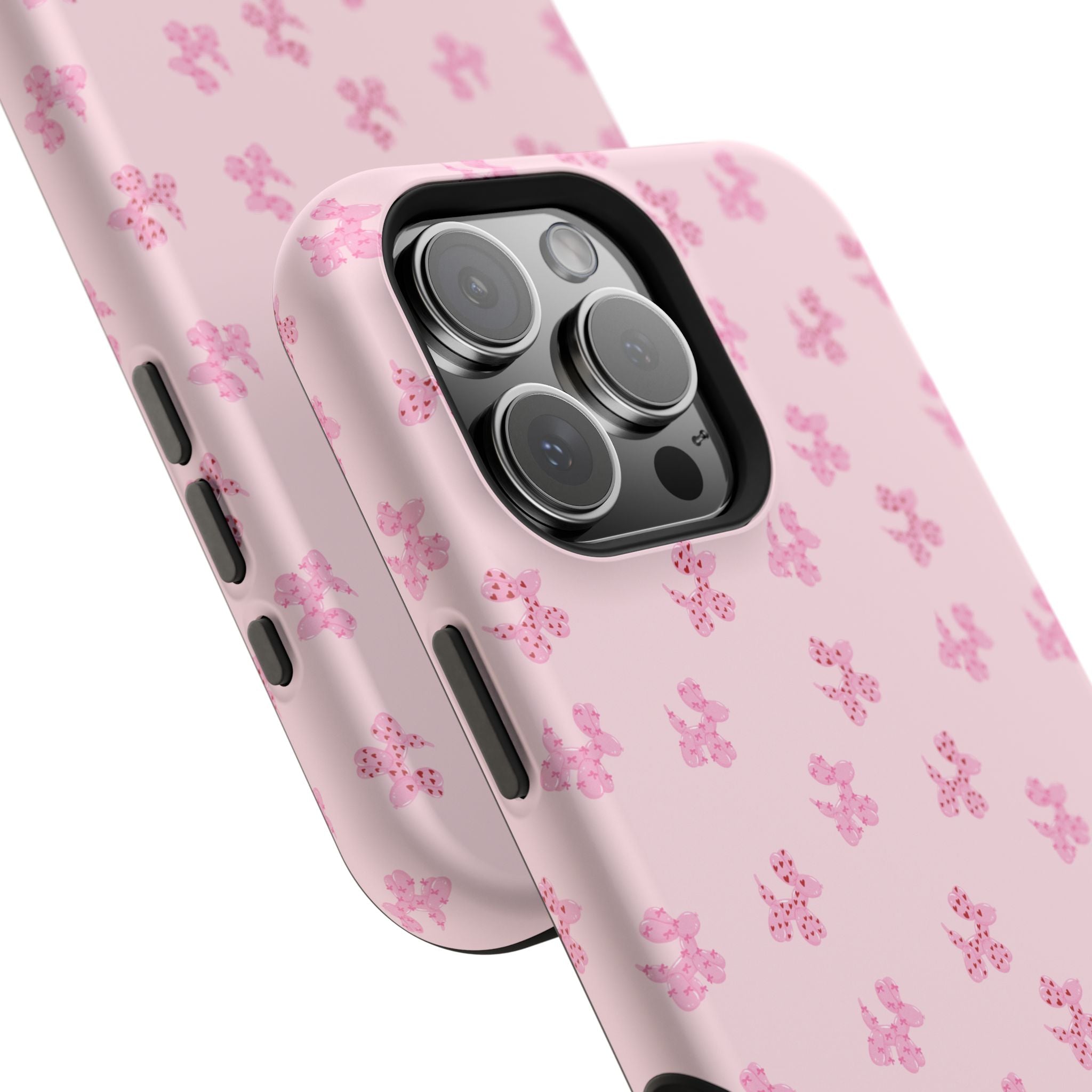 Pink Dog Bow's Cute Pattern Impact-Resistant Phone Case