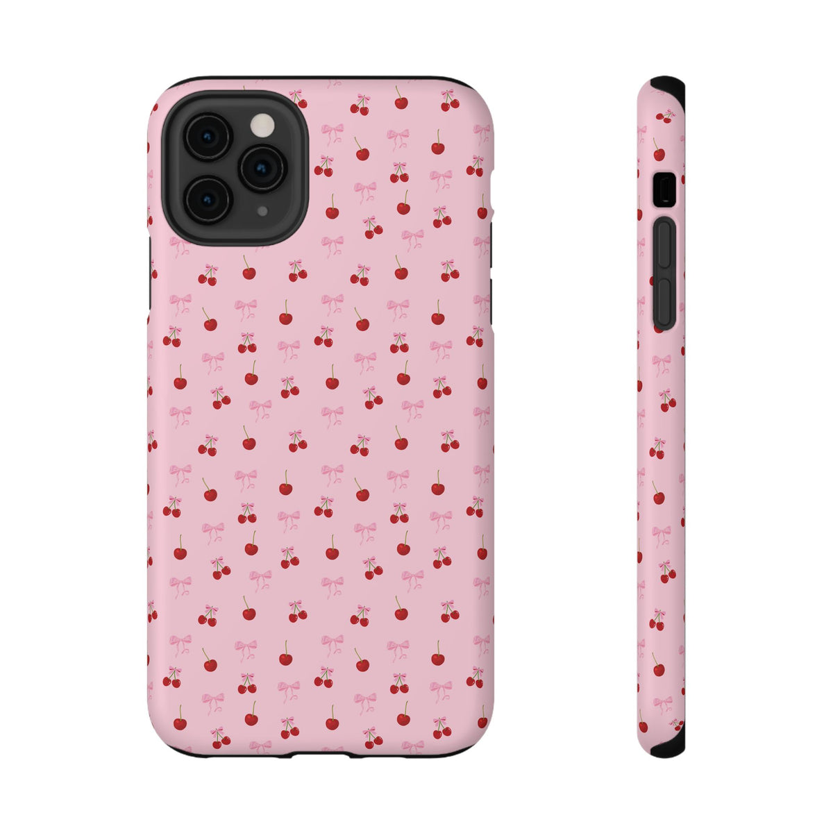 Cherry-Bow Pattern Impact-Resistant Phone Case