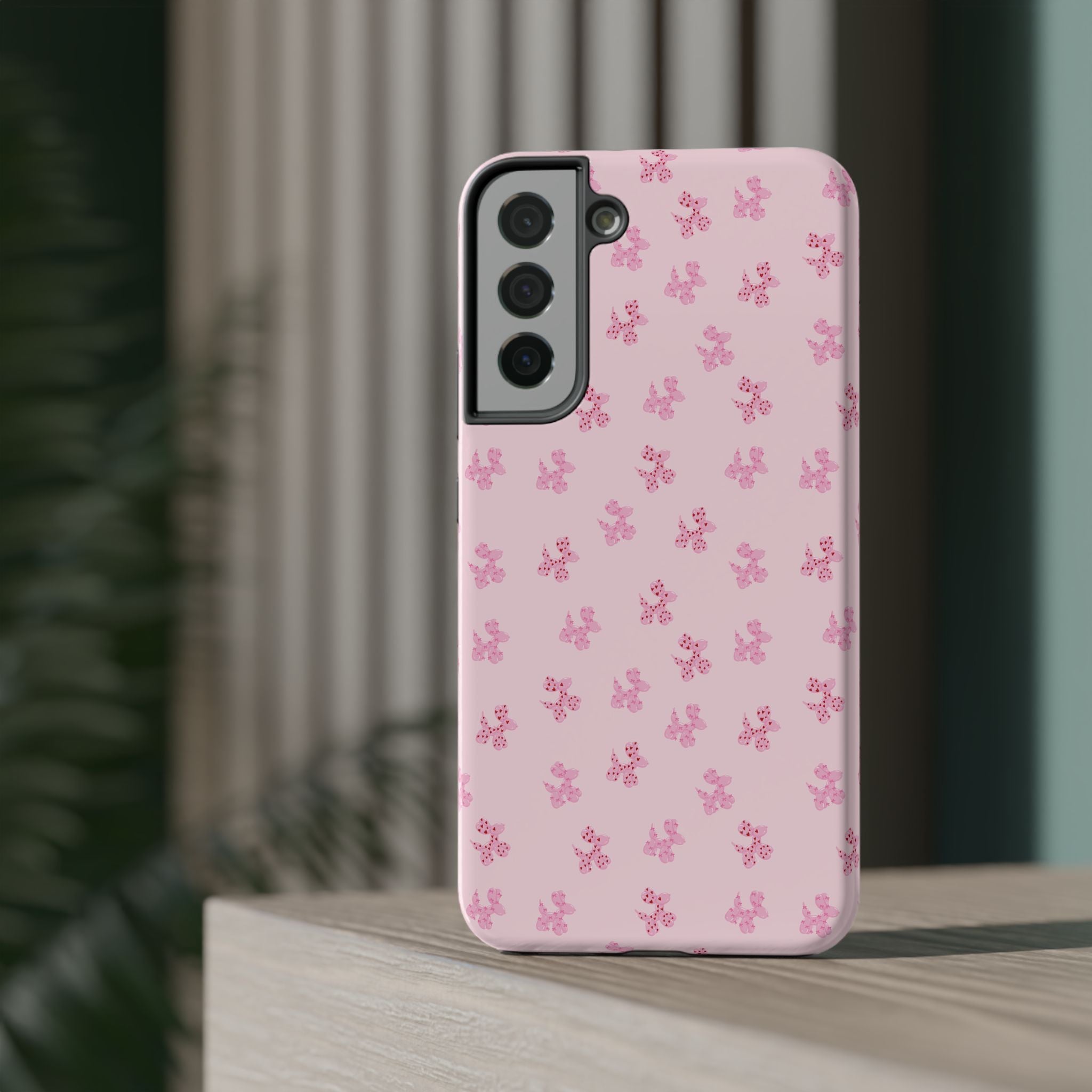 Pink Dog Bow's Cute Pattern Impact-Resistant Phone Case