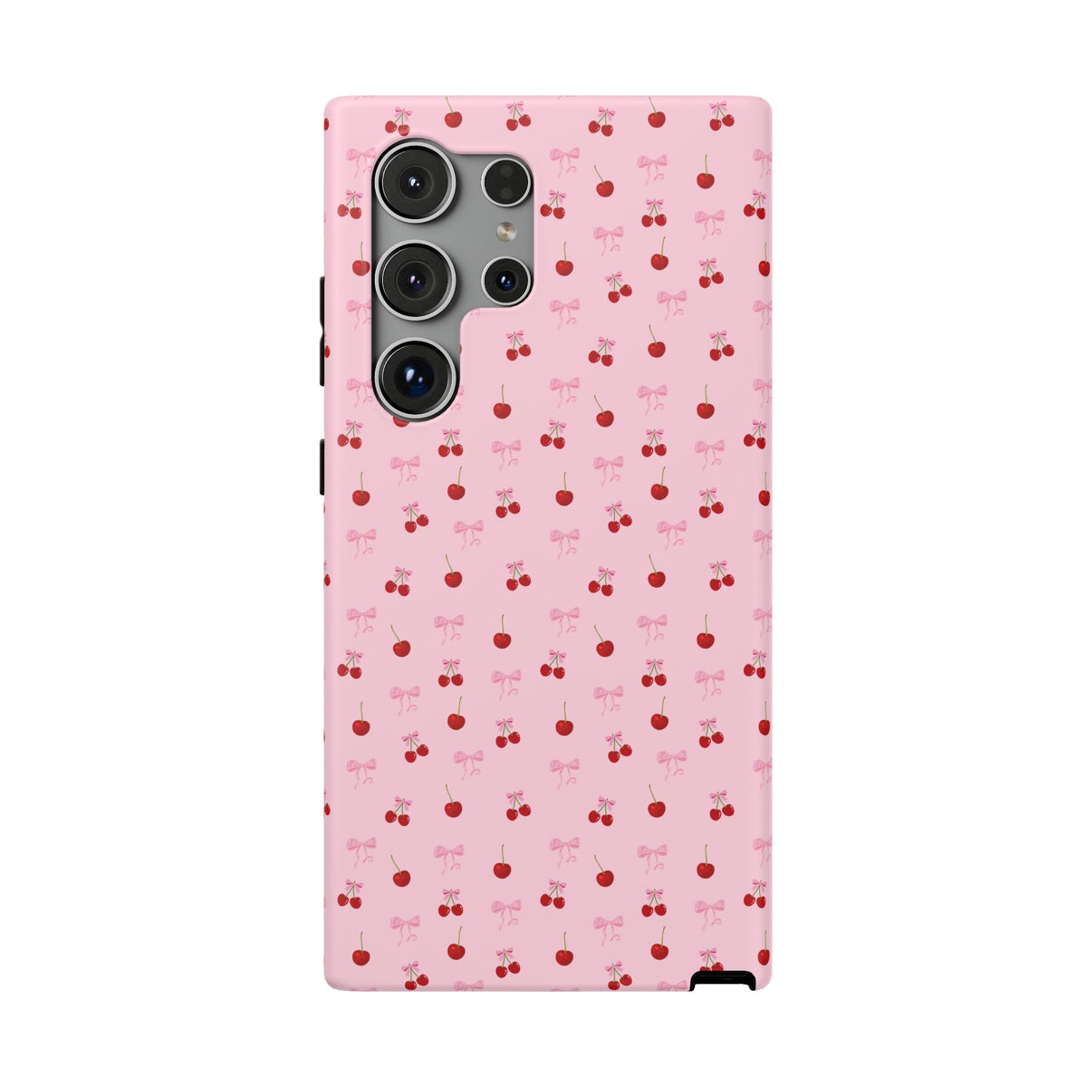 Cherry-Bow Pattern Impact-Resistant Phone Case