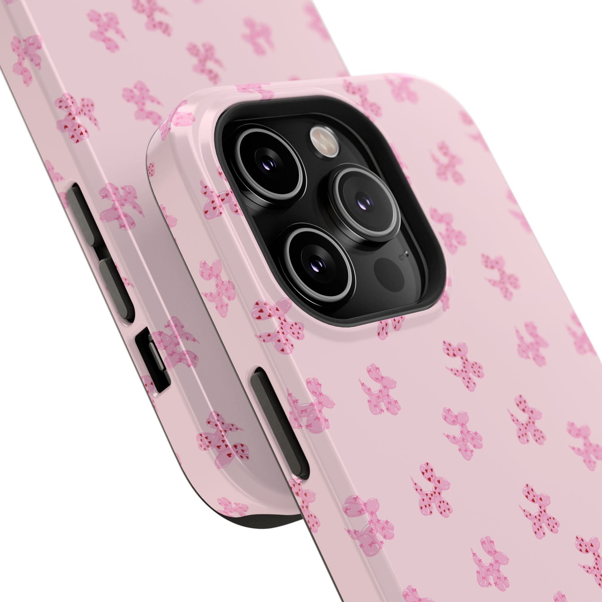 Pink Dog Bow's Cute Pattern Impact-Resistant Phone Case