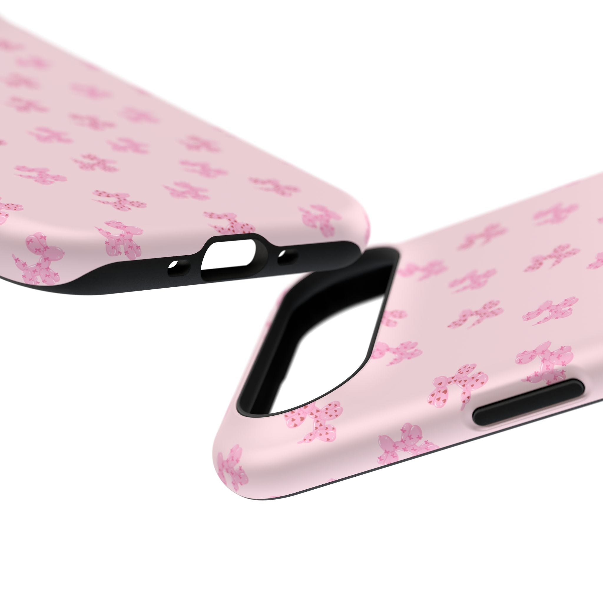 Pink Dog Bow's Cute Pattern Impact-Resistant Phone Case