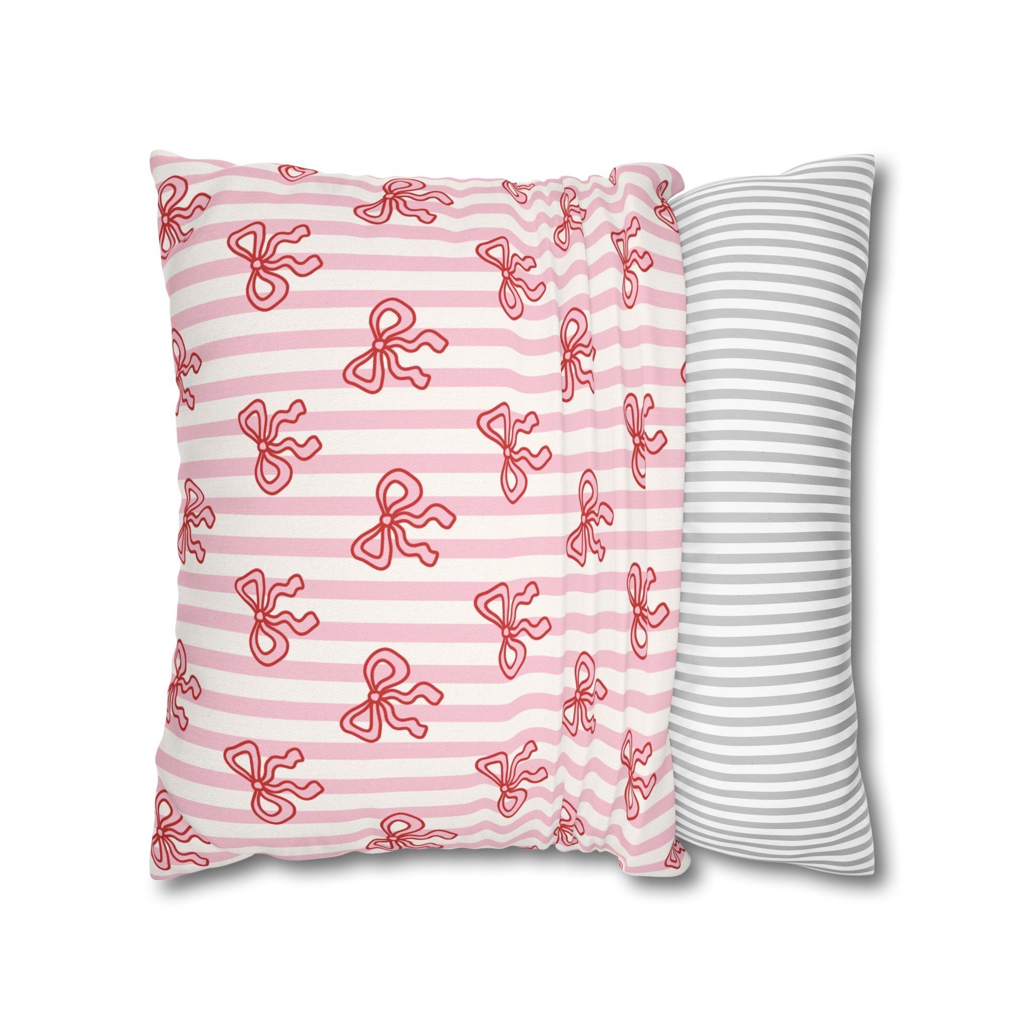 Pink Striped Bow's Pillowcase Cover