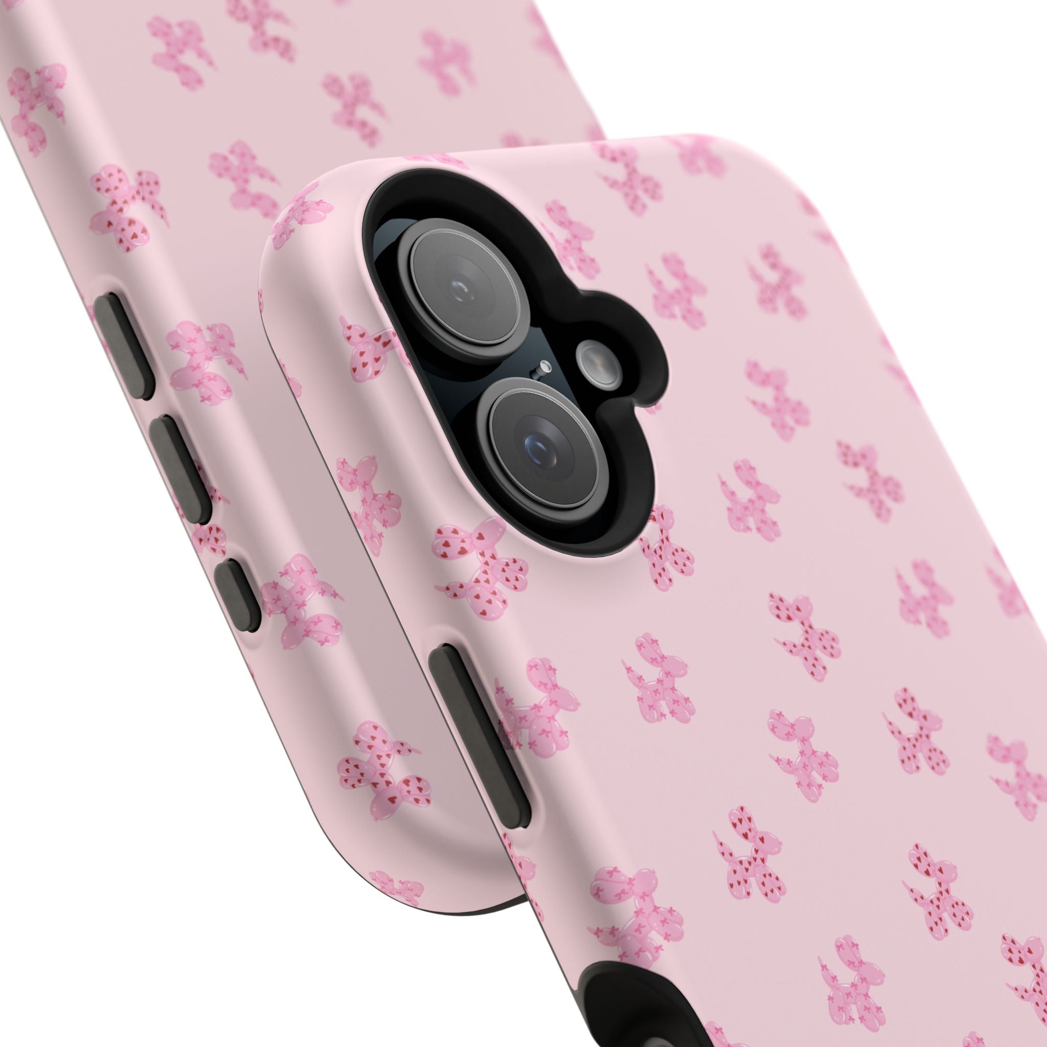 Pink Dog Bow's Cute Pattern Impact-Resistant Phone Case