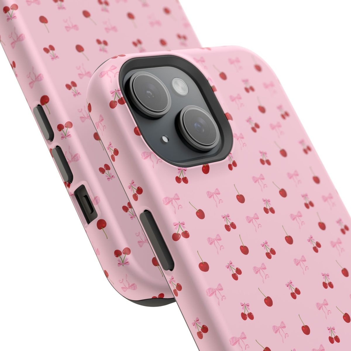 Cherry-Bow Pattern Impact-Resistant Phone Case