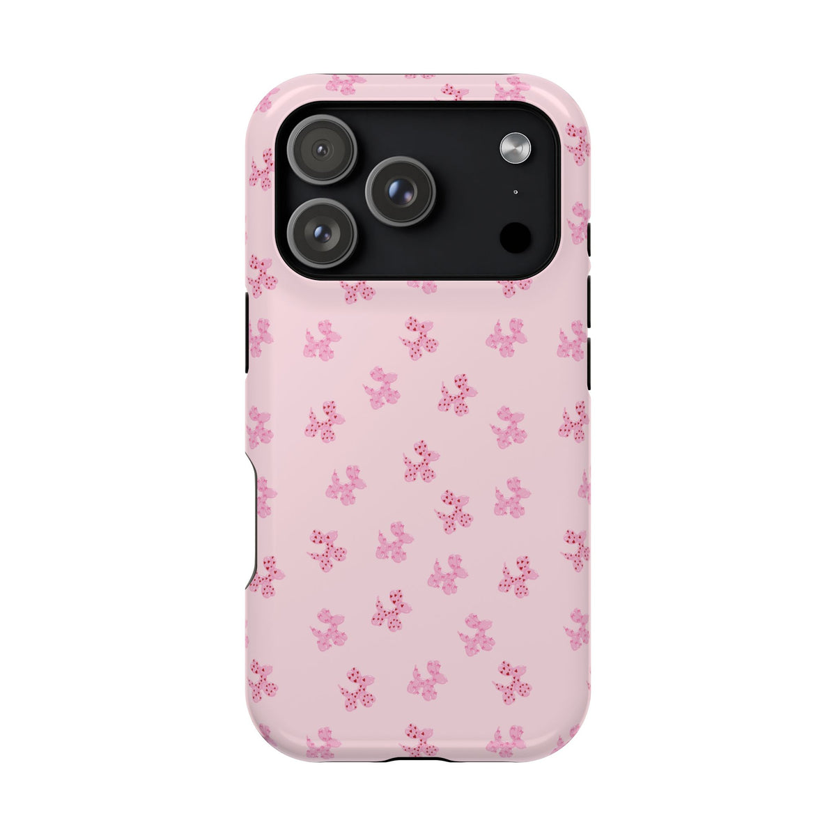 Pink Dog Bow's Cute Pattern Impact-Resistant Phone Case