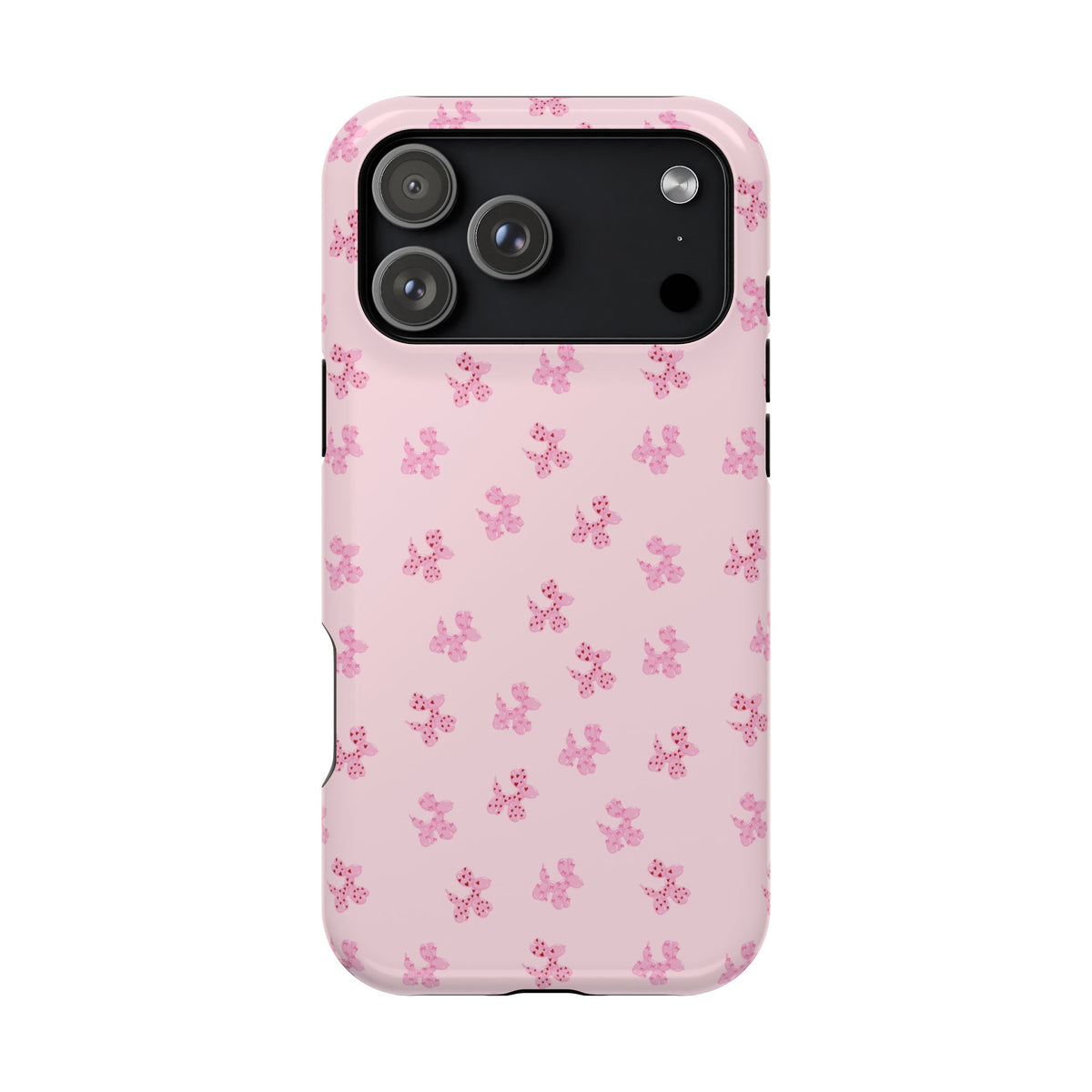 Pink Dog Bow's Cute Pattern Impact-Resistant Phone Case
