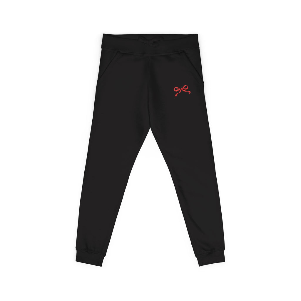 Embroidered Red Bow Cozy Sweatpants