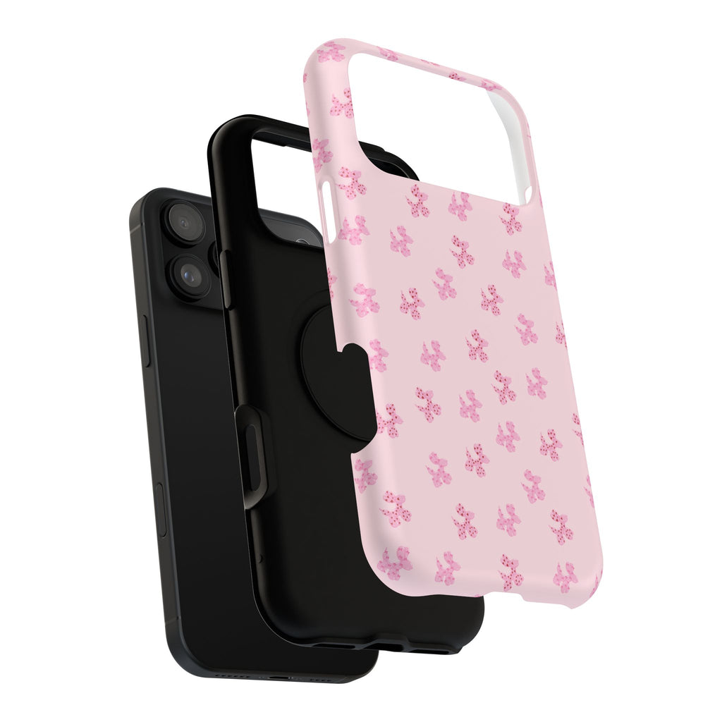 Pink Dog Bow's Cute Pattern Impact-Resistant Phone Case