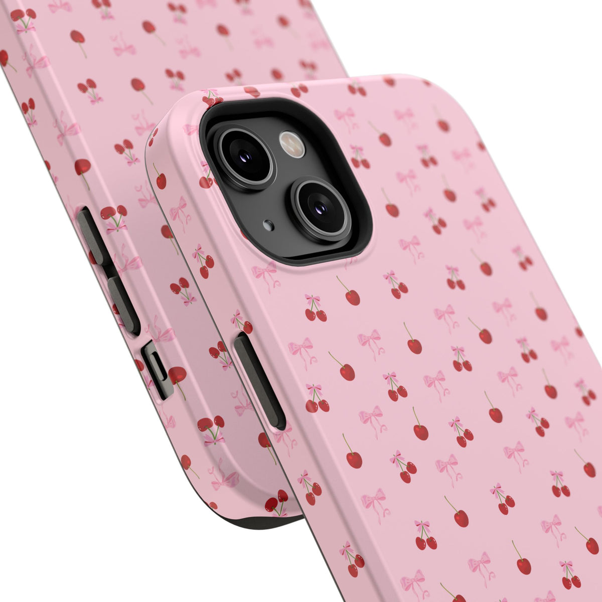 Cherry-Bow Pattern Impact-Resistant Phone Case