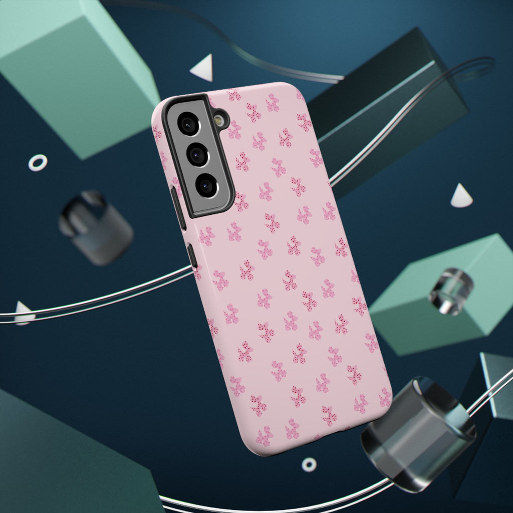 Pink Dog Bow's Cute Pattern Impact-Resistant Phone Case