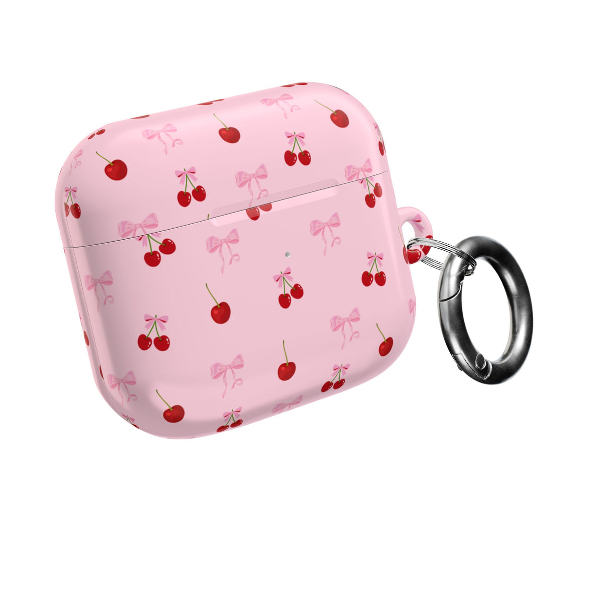 Cherry Bow AirPod Case — Cute Pink Cherry Pattern AirPods Pro Cover