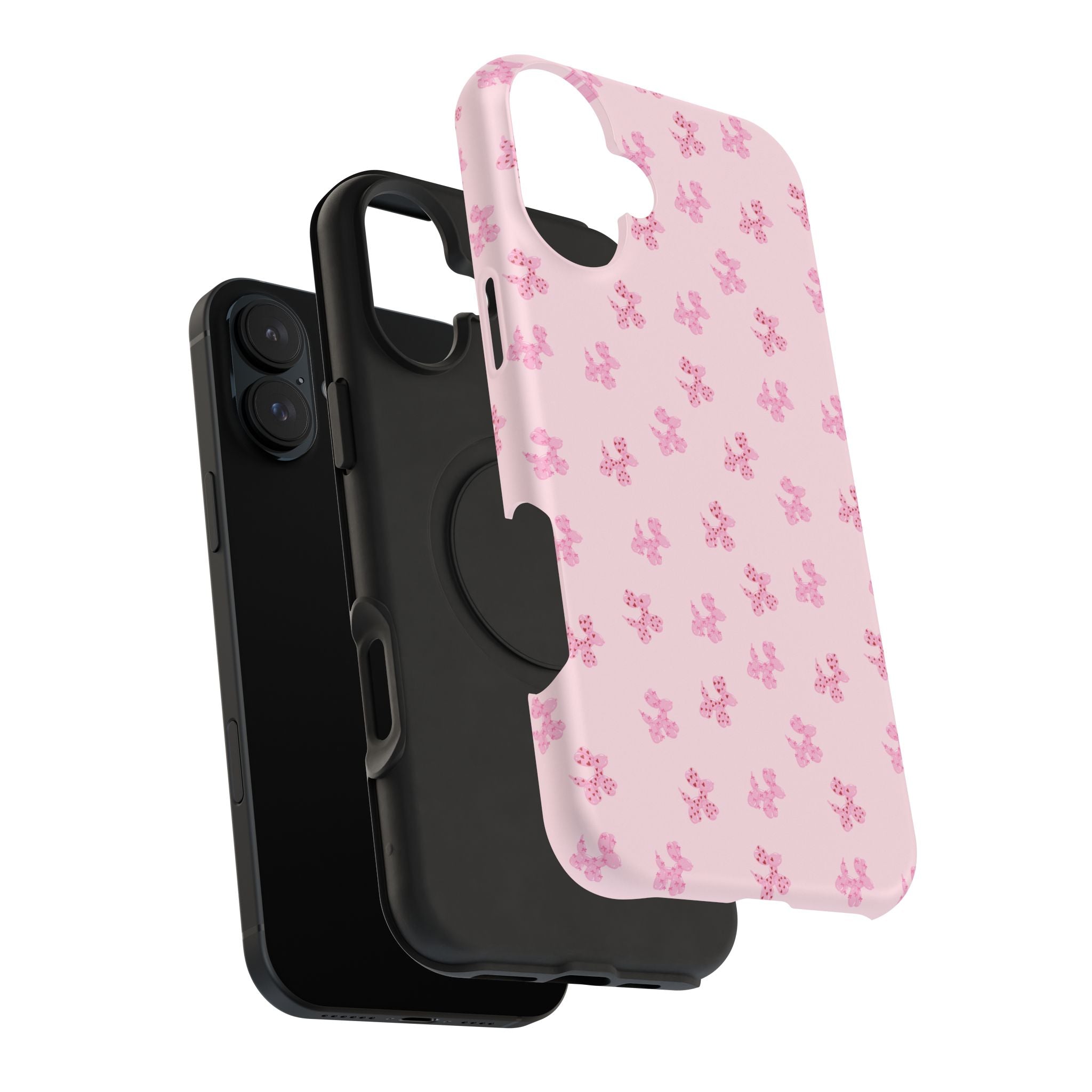 Pink Dog Bow's Cute Pattern Impact-Resistant Phone Case