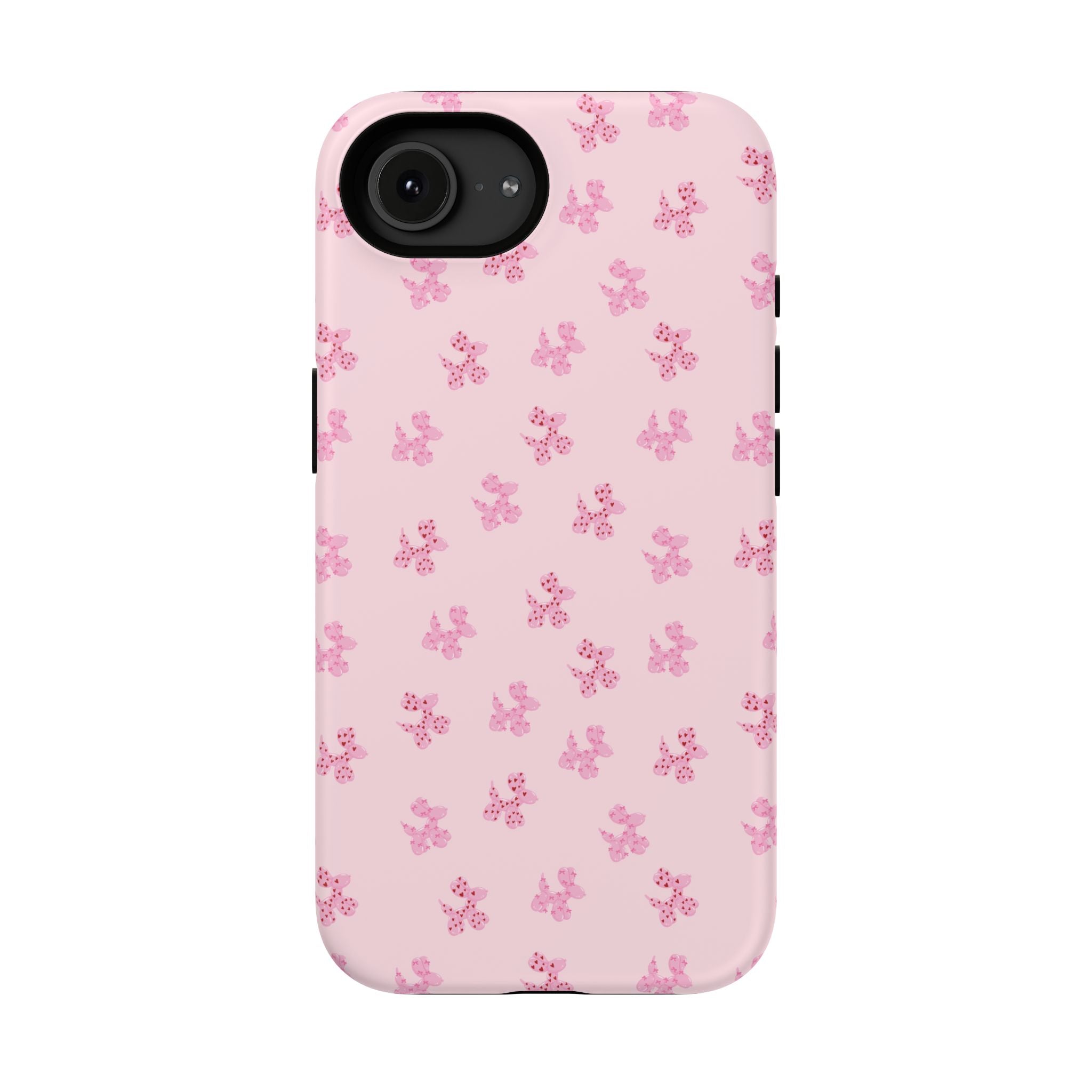 Pink Dog Bow's Cute Pattern Impact-Resistant Phone Case
