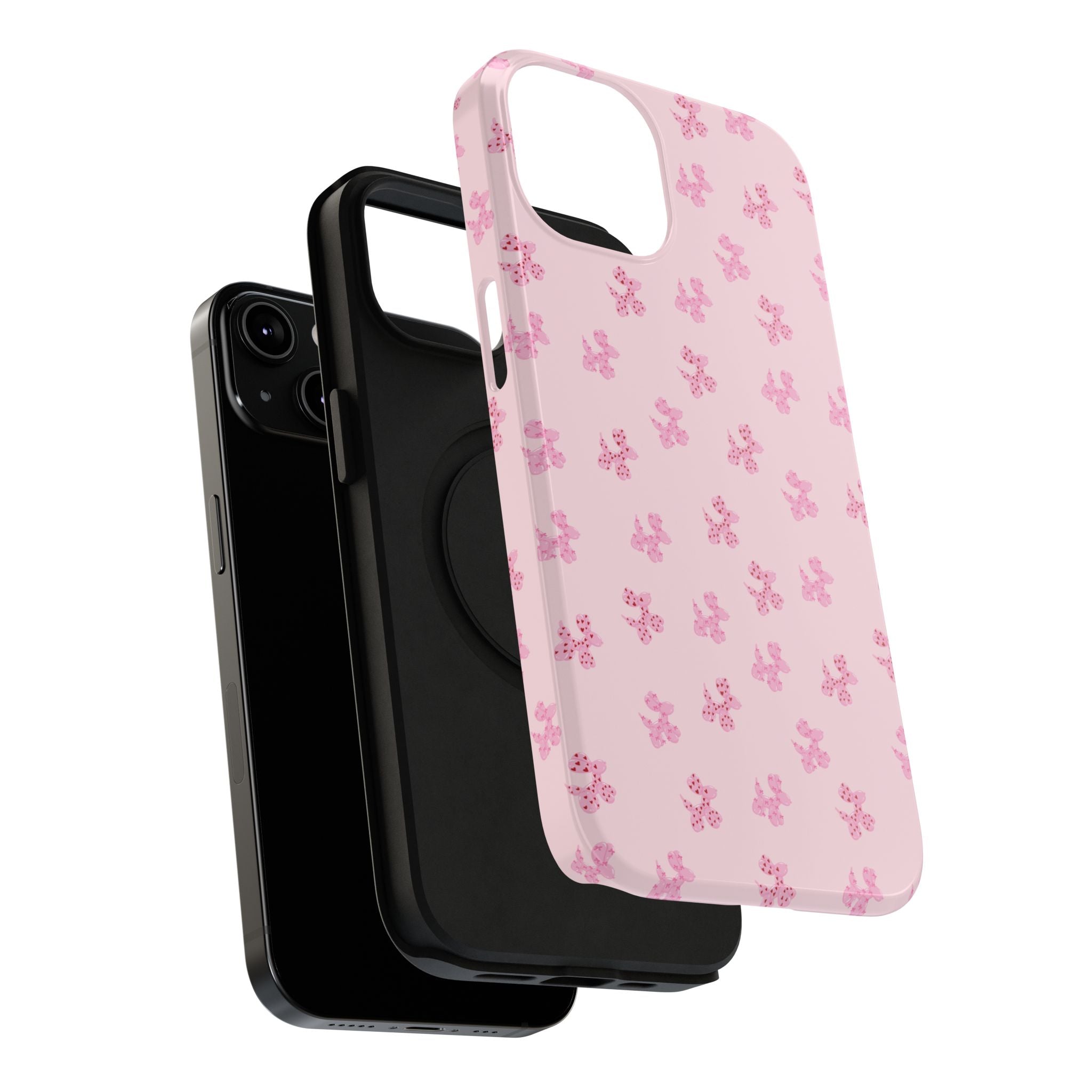 Pink Dog Bow's Cute Pattern Impact-Resistant Phone Case
