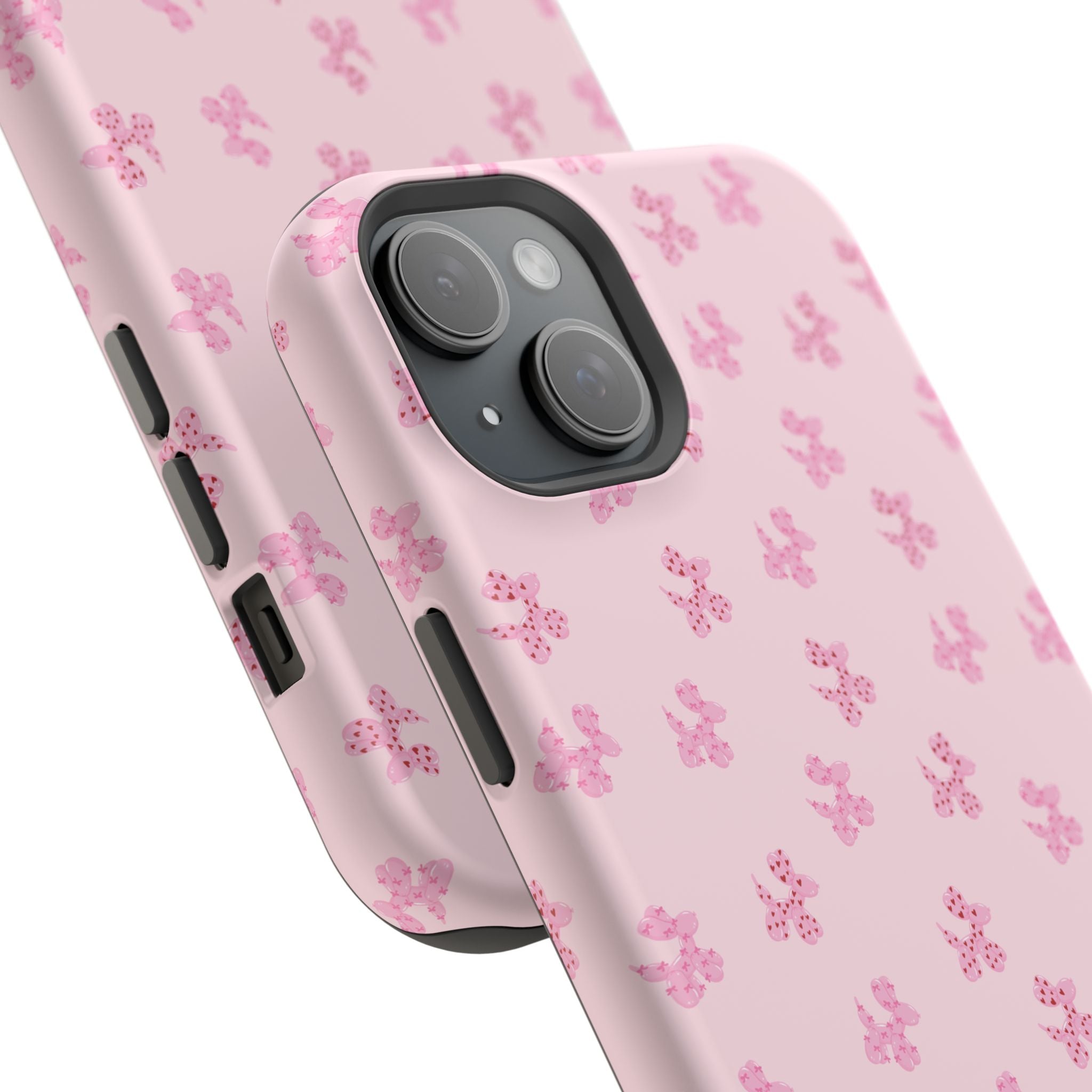 Pink Dog Bow's Cute Pattern Impact-Resistant Phone Case