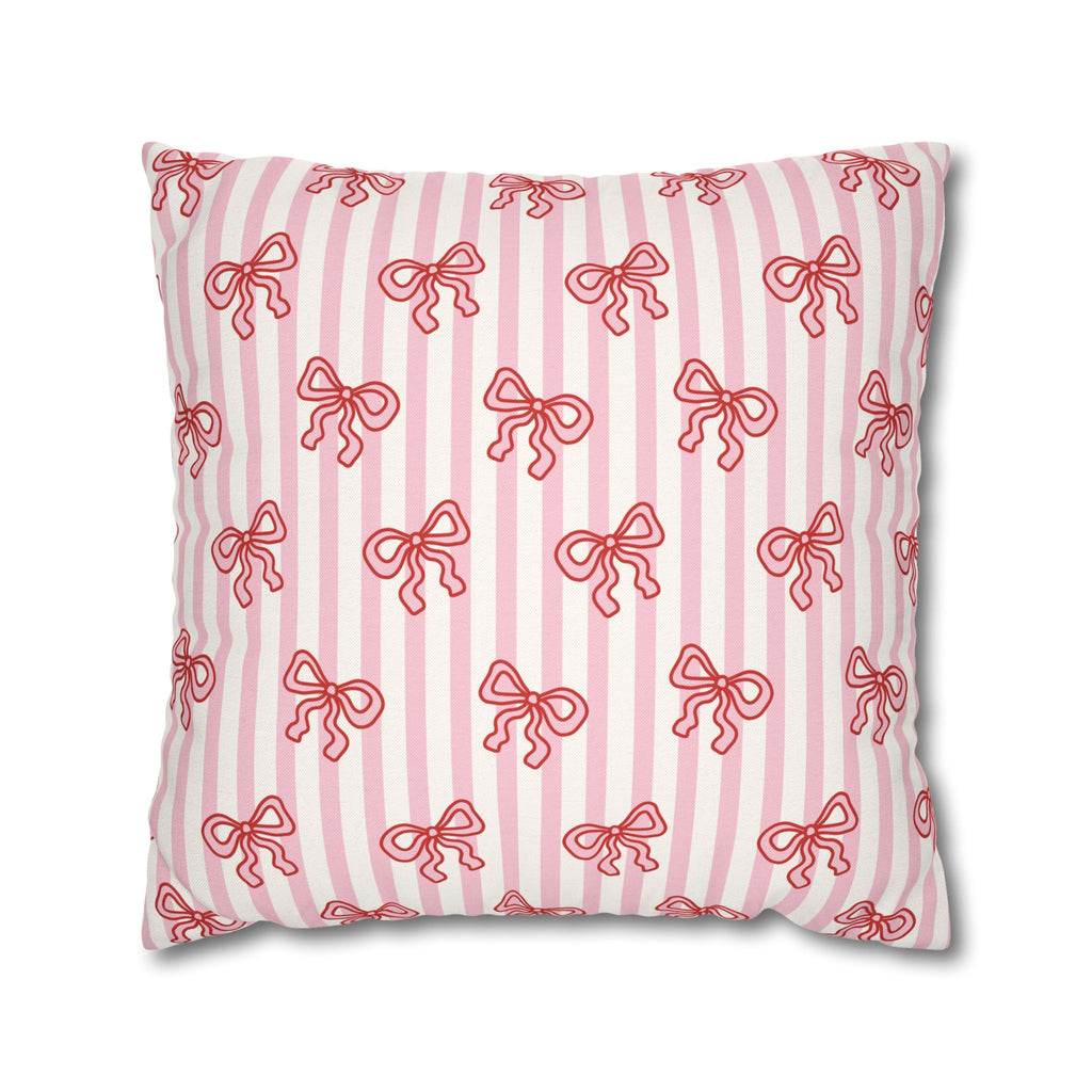 Pink Striped Bow's Pillowcase Cover