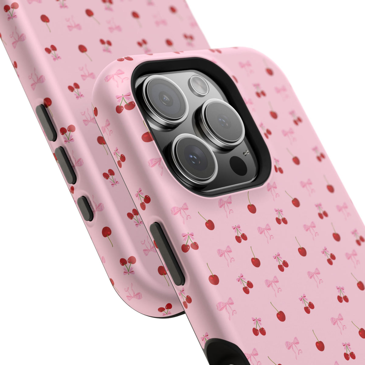 Cherry-Bow Pattern Impact-Resistant Phone Case
