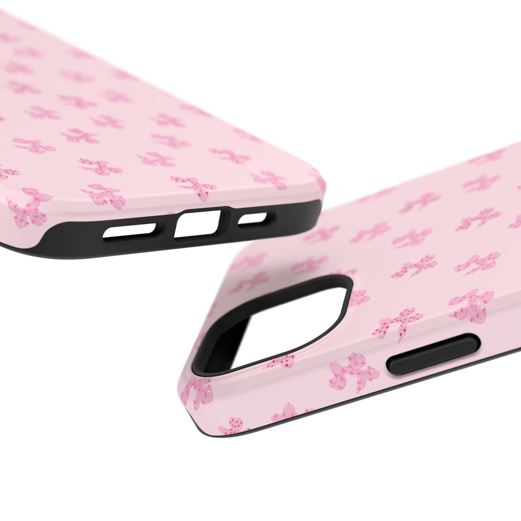 Pink Dog Bow's Cute Pattern Impact-Resistant Phone Case