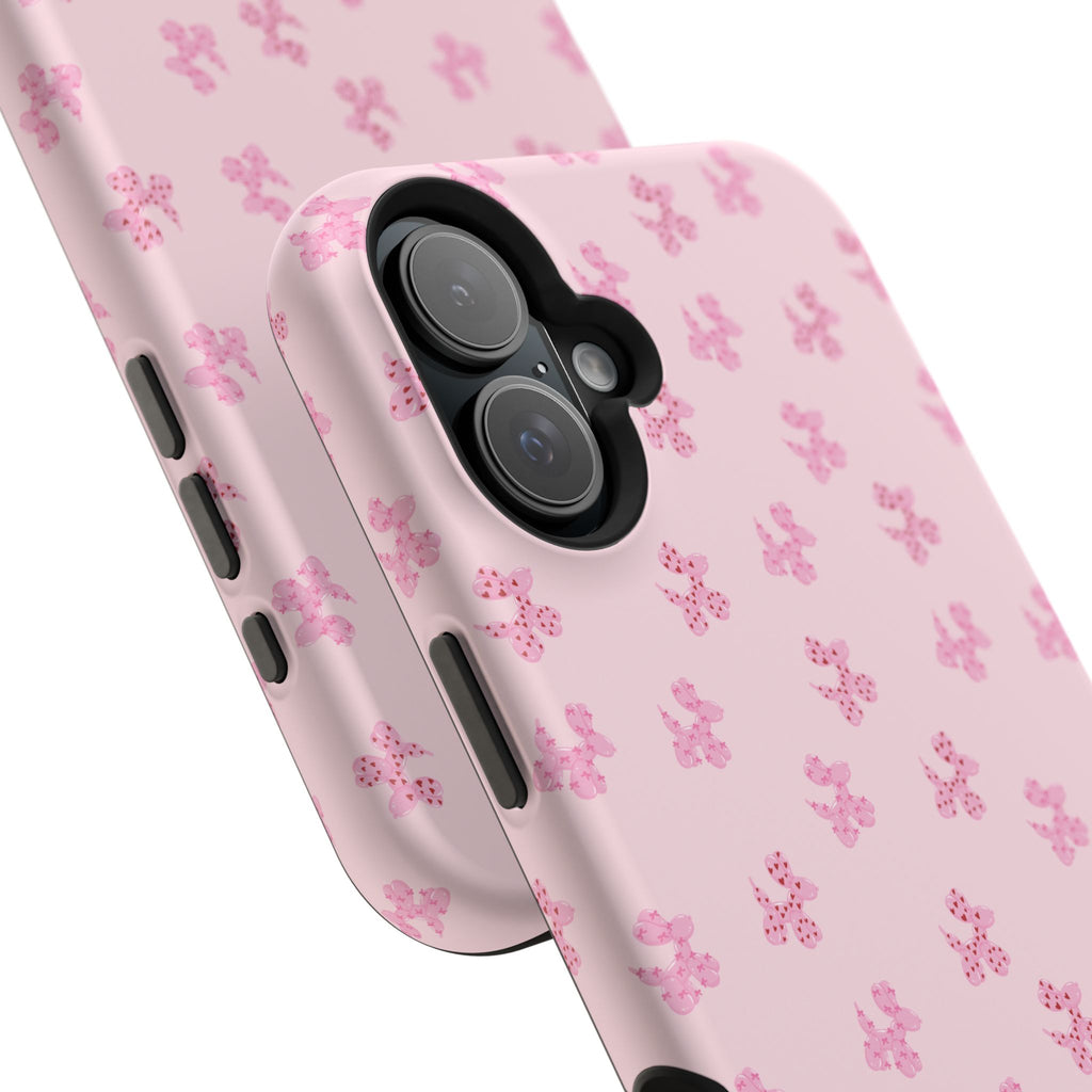 Pink Dog Bow's Cute Pattern Impact-Resistant Phone Case