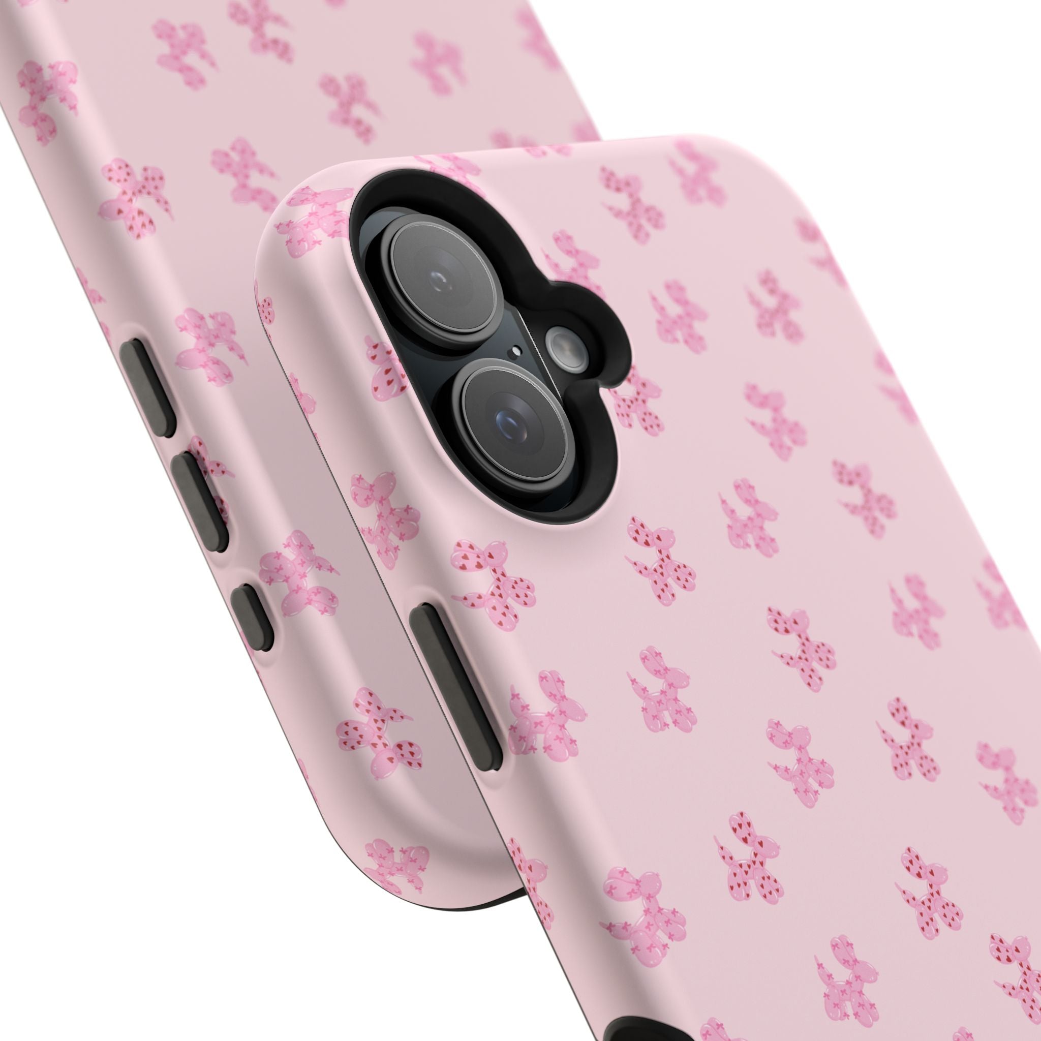 Pink Dog Bow's Cute Pattern Impact-Resistant Phone Case