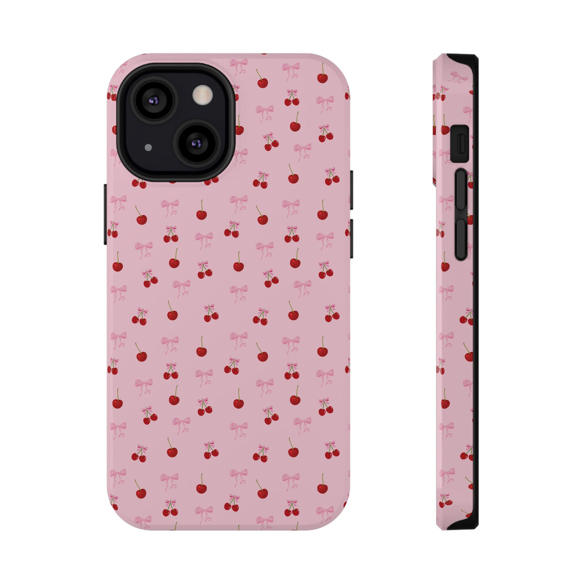 Cherry-Bow Pattern Impact-Resistant Phone Case