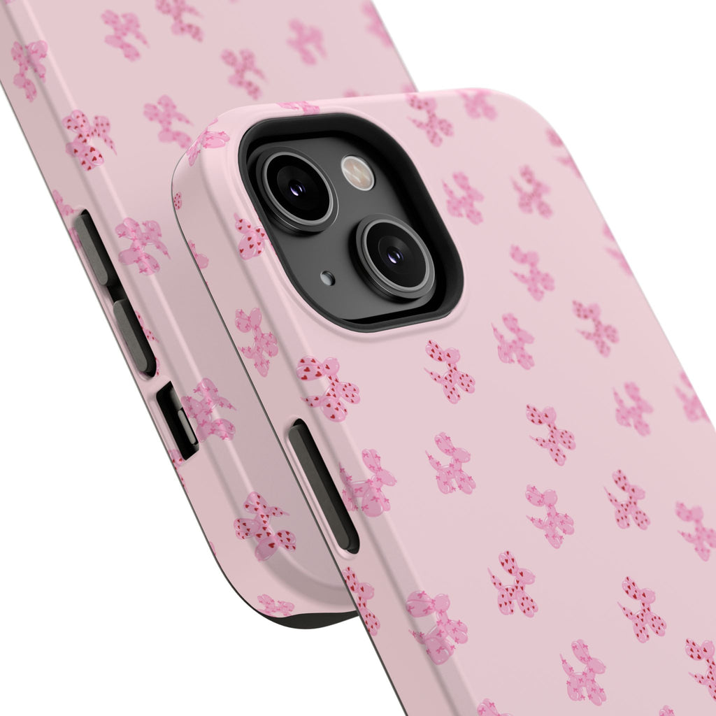Pink Dog Bow's Cute Pattern Impact-Resistant Phone Case