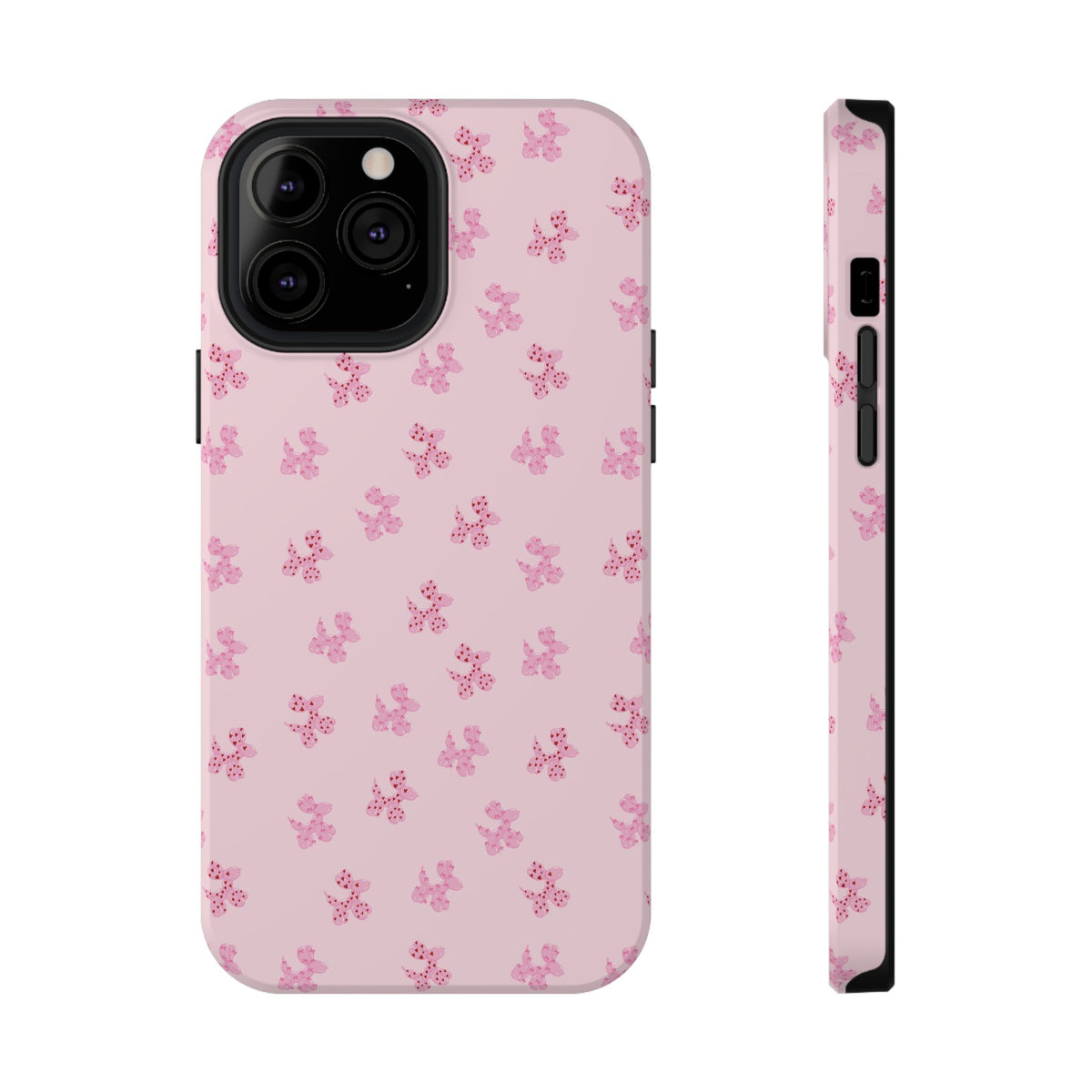 Pink Dog Bow's Cute Pattern Impact-Resistant Phone Case