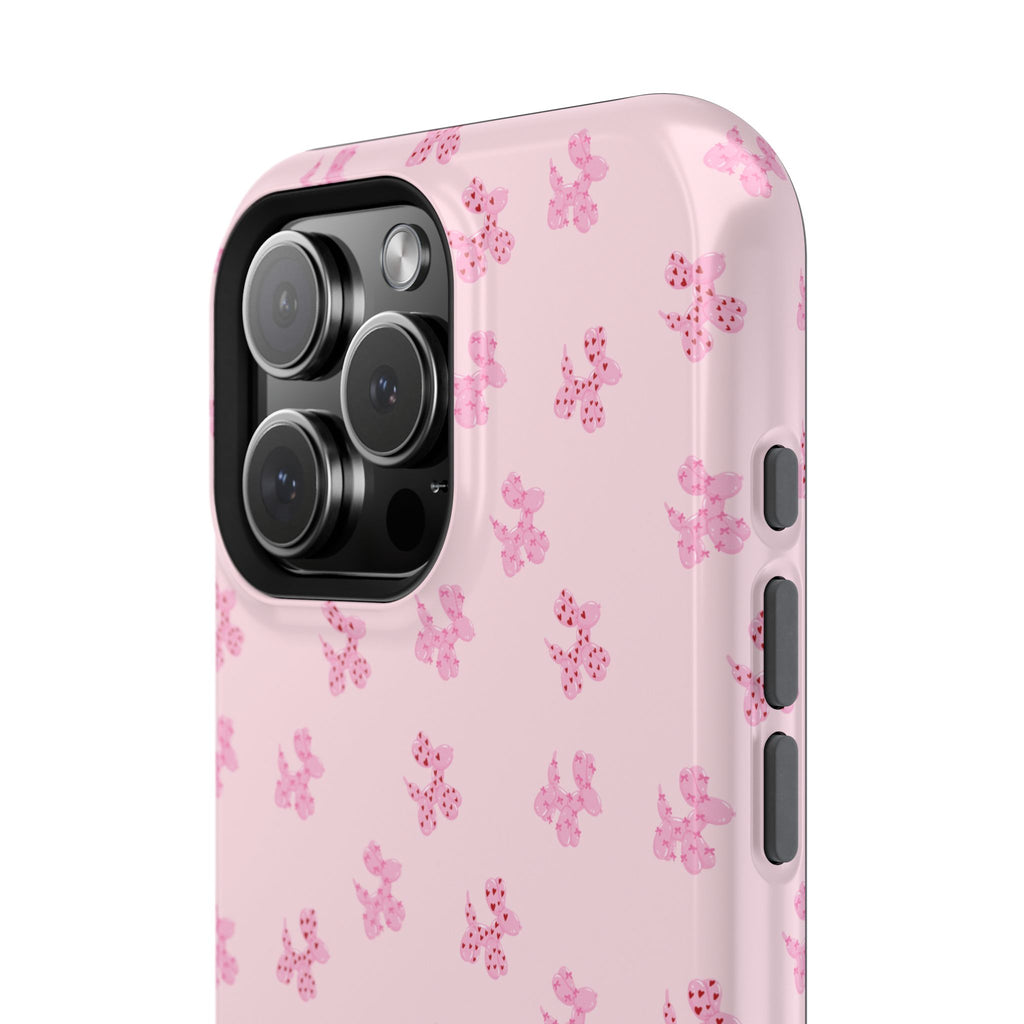 Pink Dog Bow's Cute Pattern Impact-Resistant Phone Case