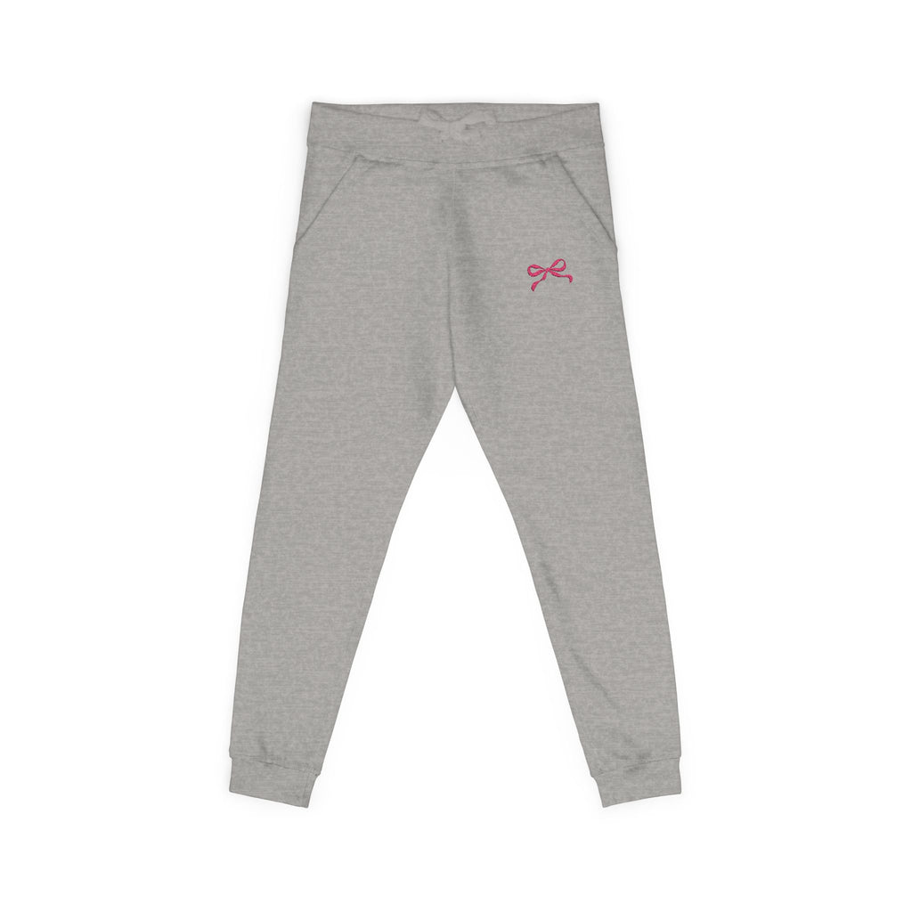 Embroidered Pink Bow Cozy Sweatpants