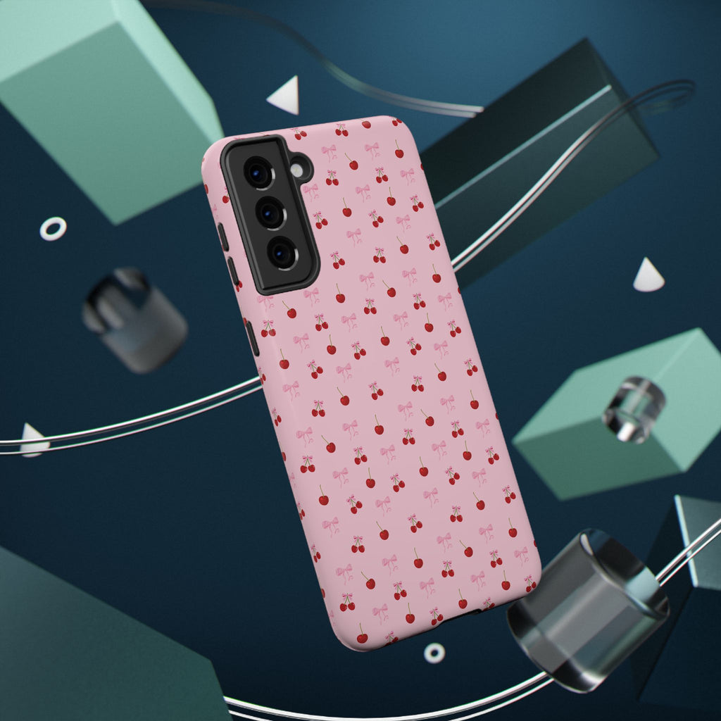 Cherry-Bow Pattern Impact-Resistant Phone Case