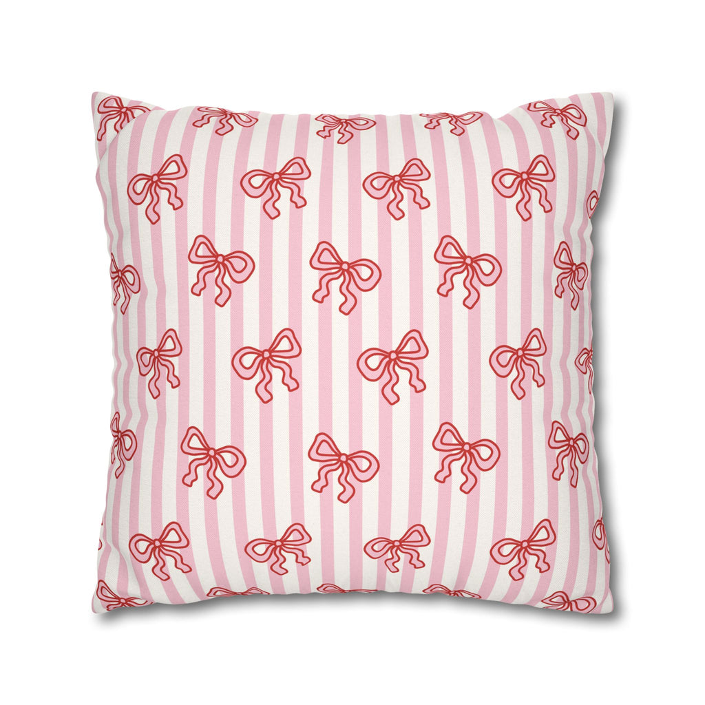 Pink Striped Bow's Pillowcase Cover