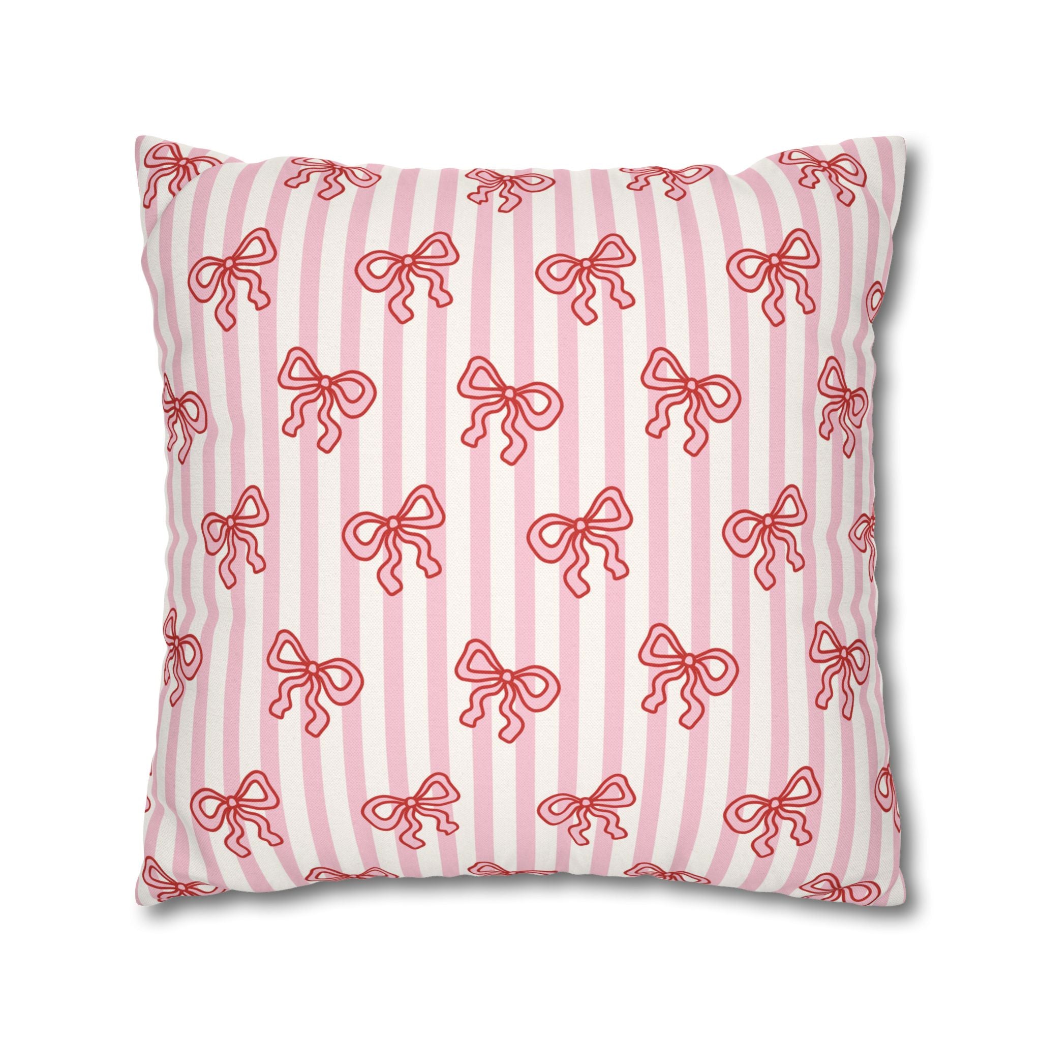 Pink Striped Bow's Pillowcase Cover