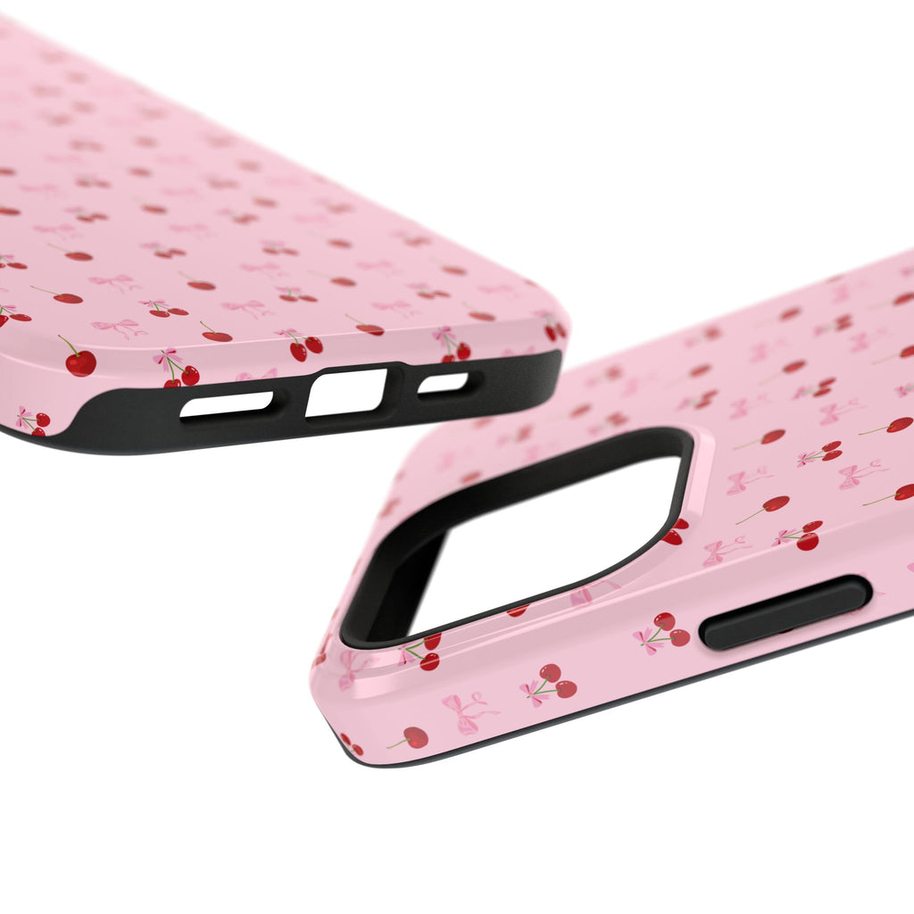 Cherry-Bow Pattern Impact-Resistant Phone Case