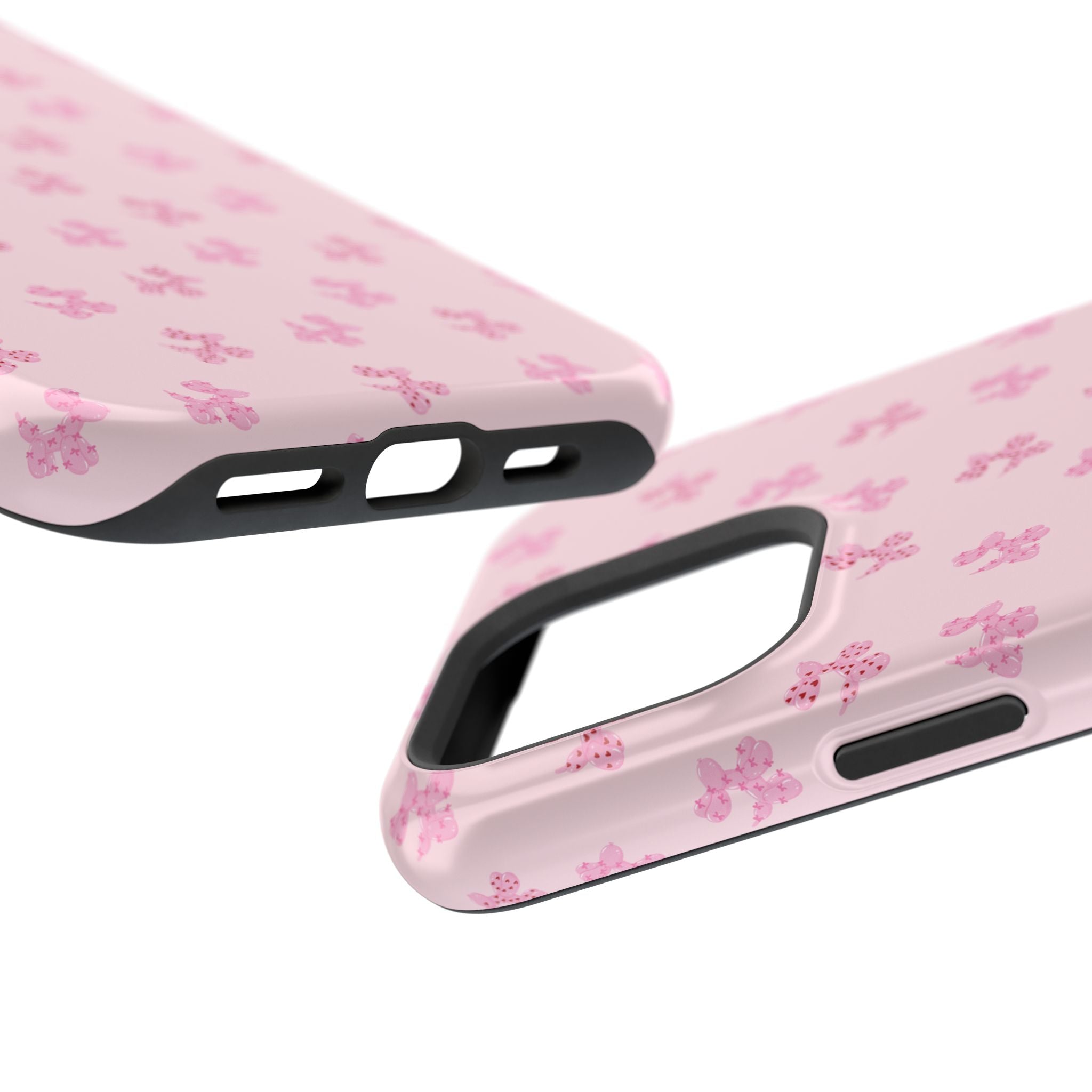 Pink Dog Bow's Cute Pattern Impact-Resistant Phone Case
