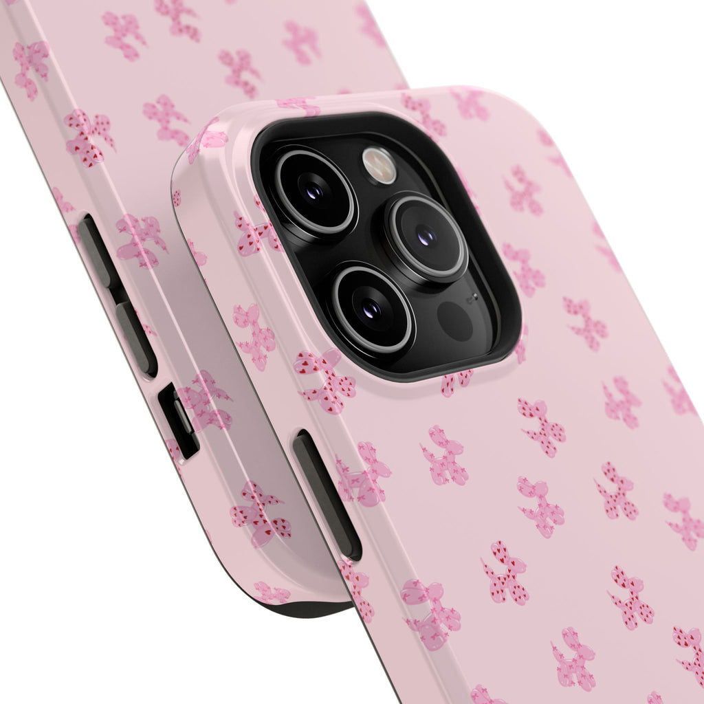 Pink Dog Bow's Cute Pattern Impact-Resistant Phone Case