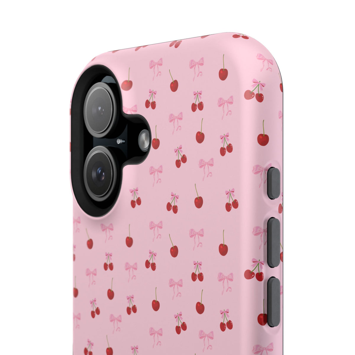 Cherry-Bow Pattern Impact-Resistant Phone Case