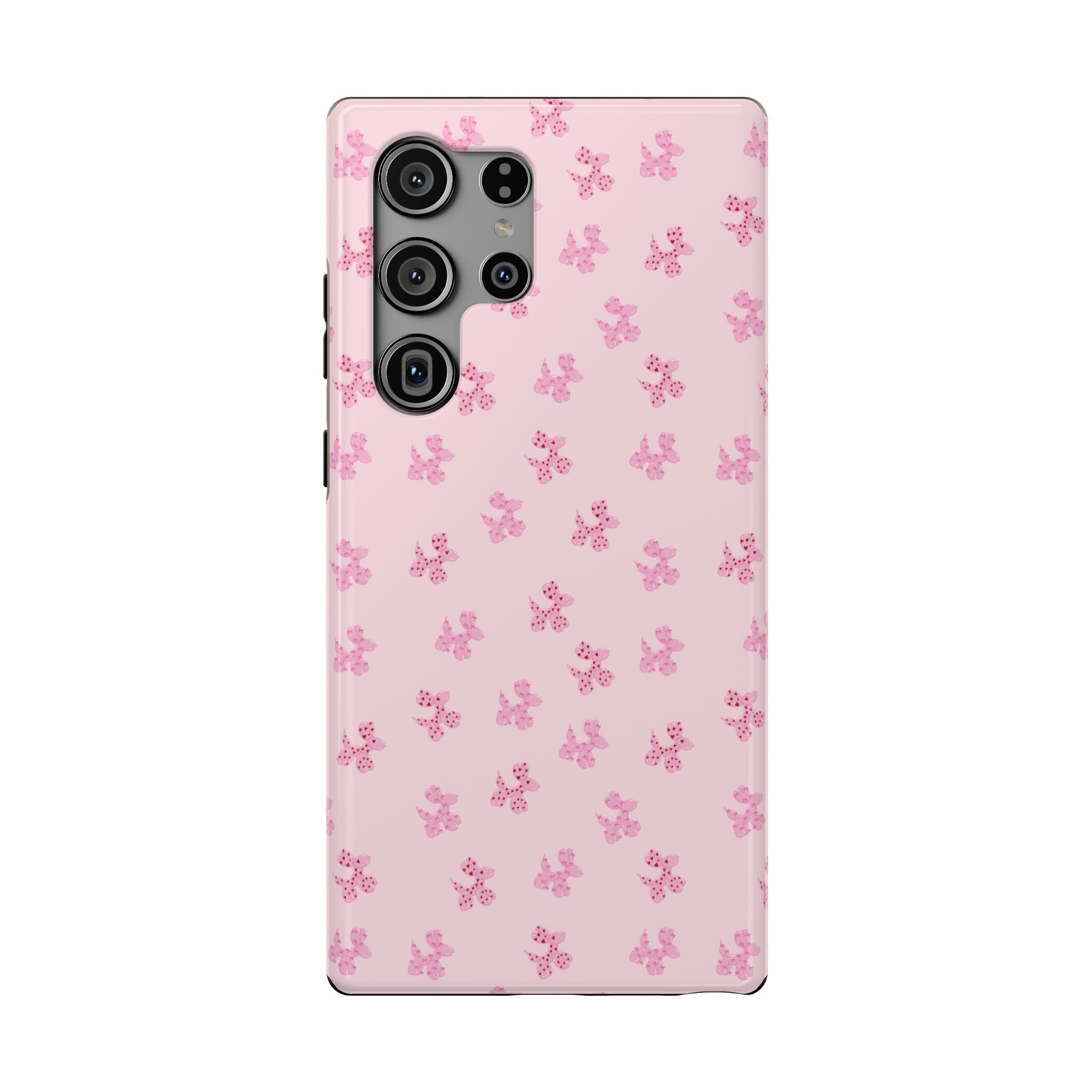 Pink Dog Bow's Cute Pattern Impact-Resistant Phone Case