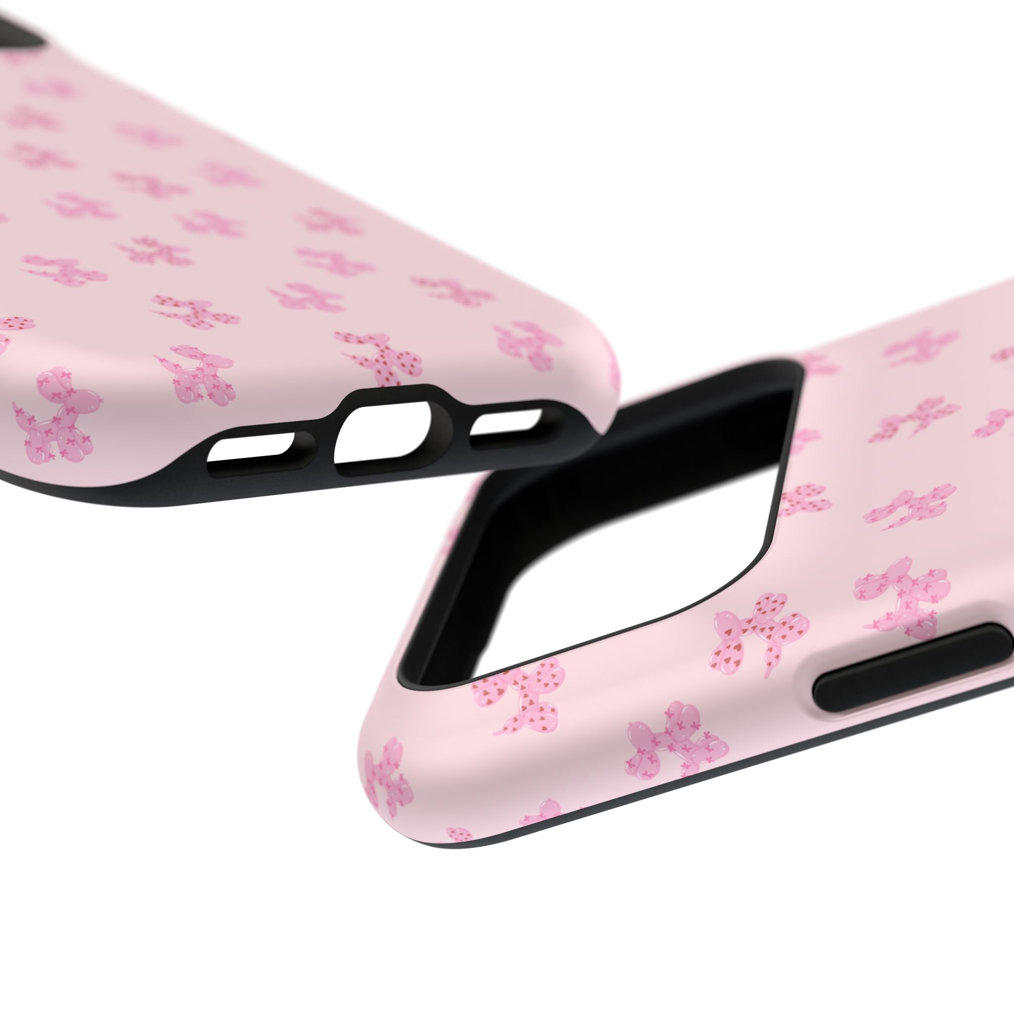 Pink Dog Bow's Cute Pattern Impact-Resistant Phone Case